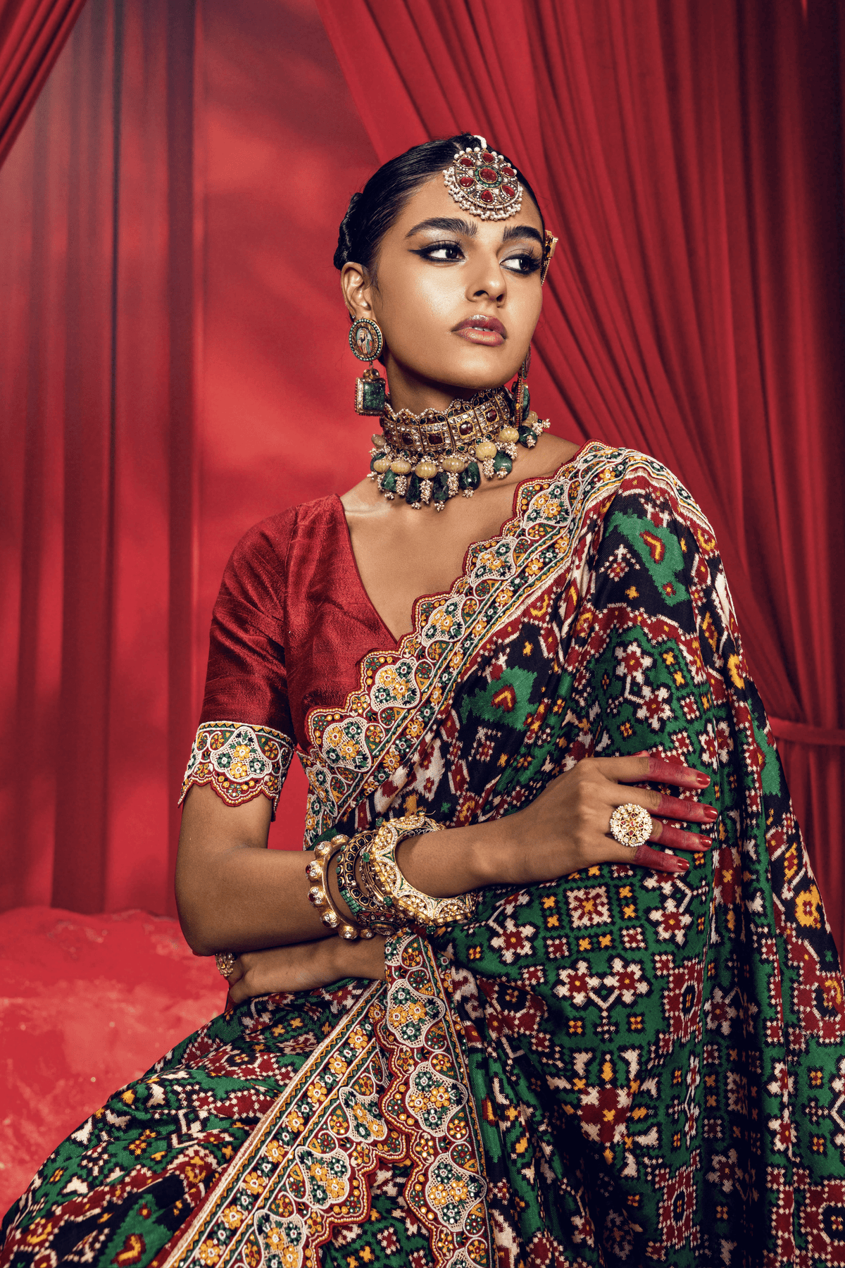 Green Patola Saree