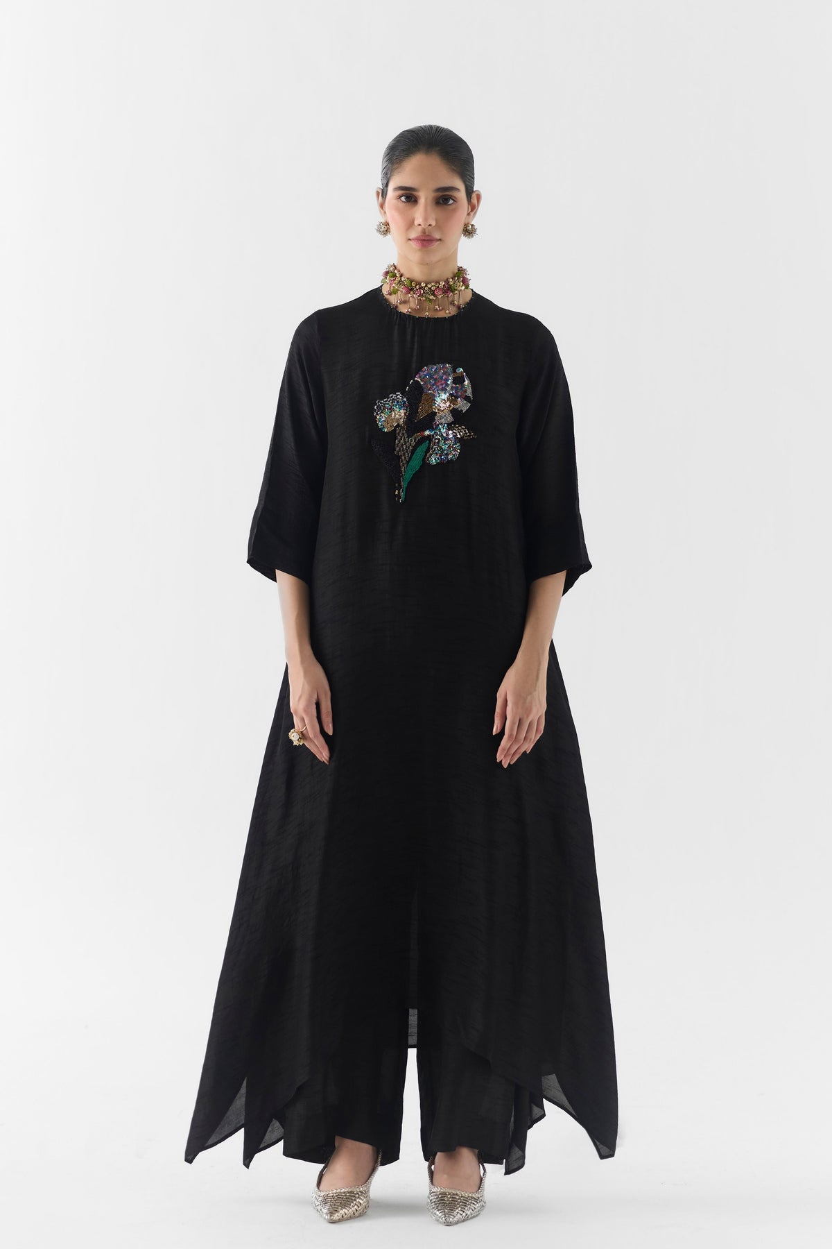 Black Rose Kurta Set