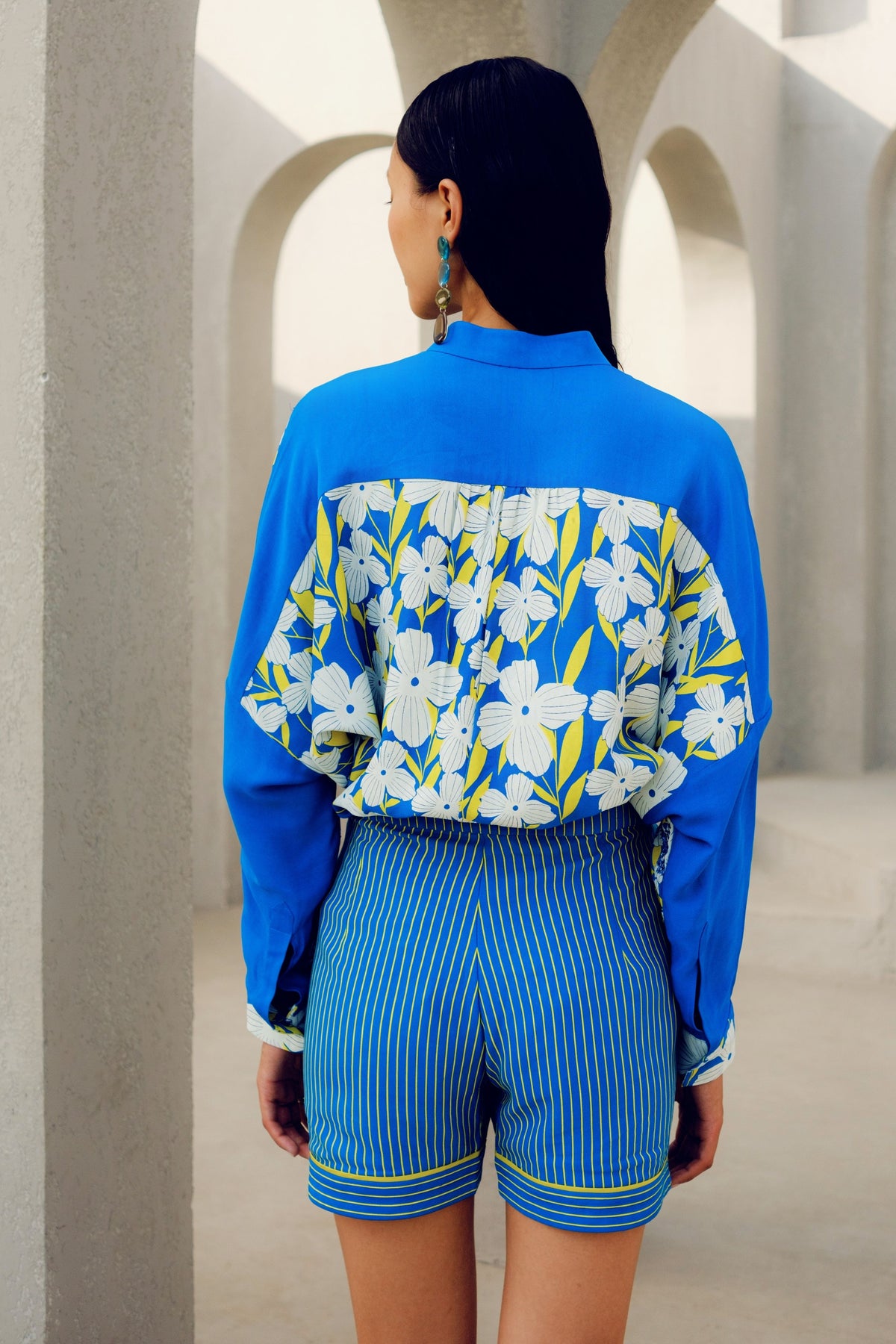 Blue Illusion Kimono Shirt