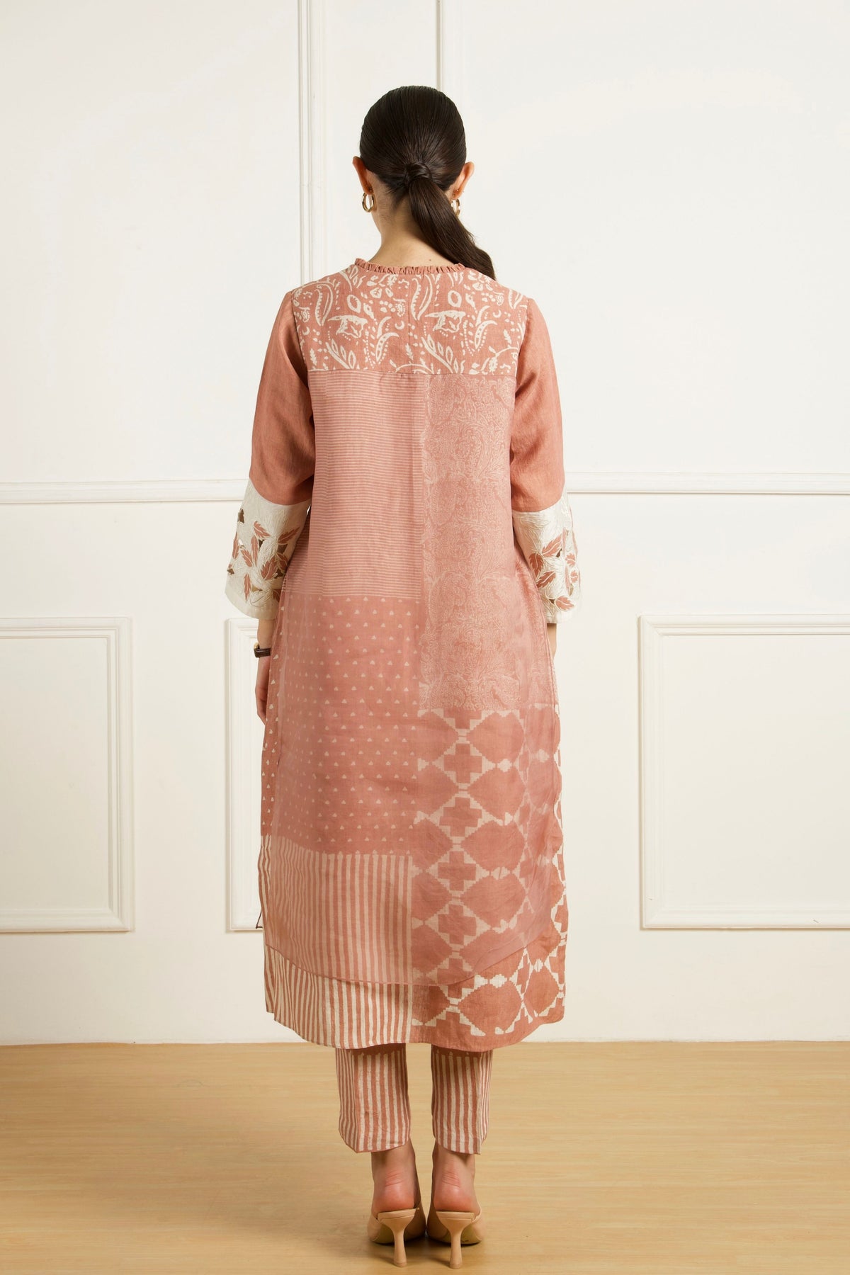 Almond Double Layer Kurta Set
