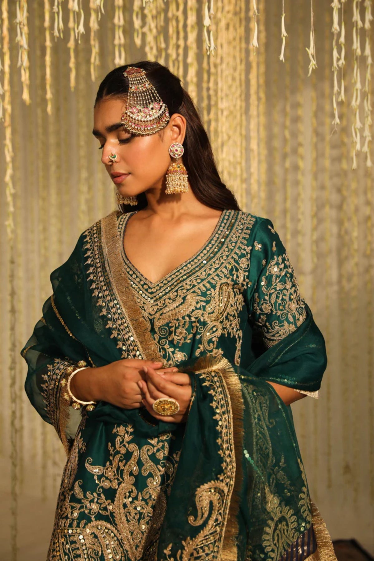 Aafiya Green Sharara Set