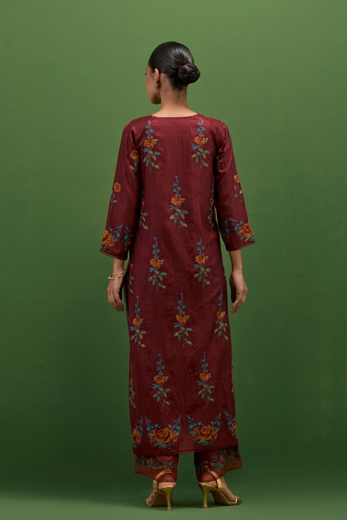 Rosewood Embroidery Straight Kurta Set
