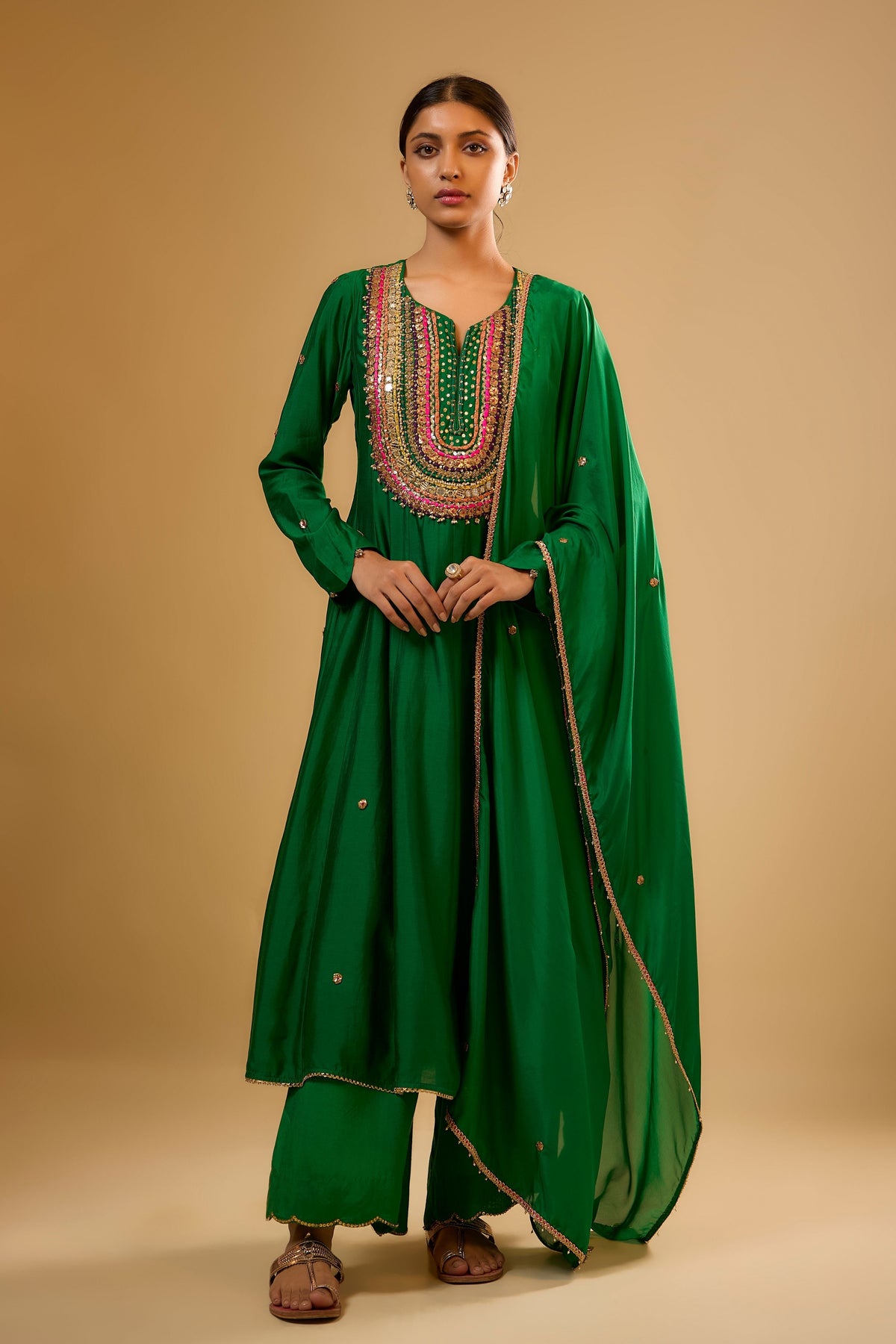 Green Anarkali Set