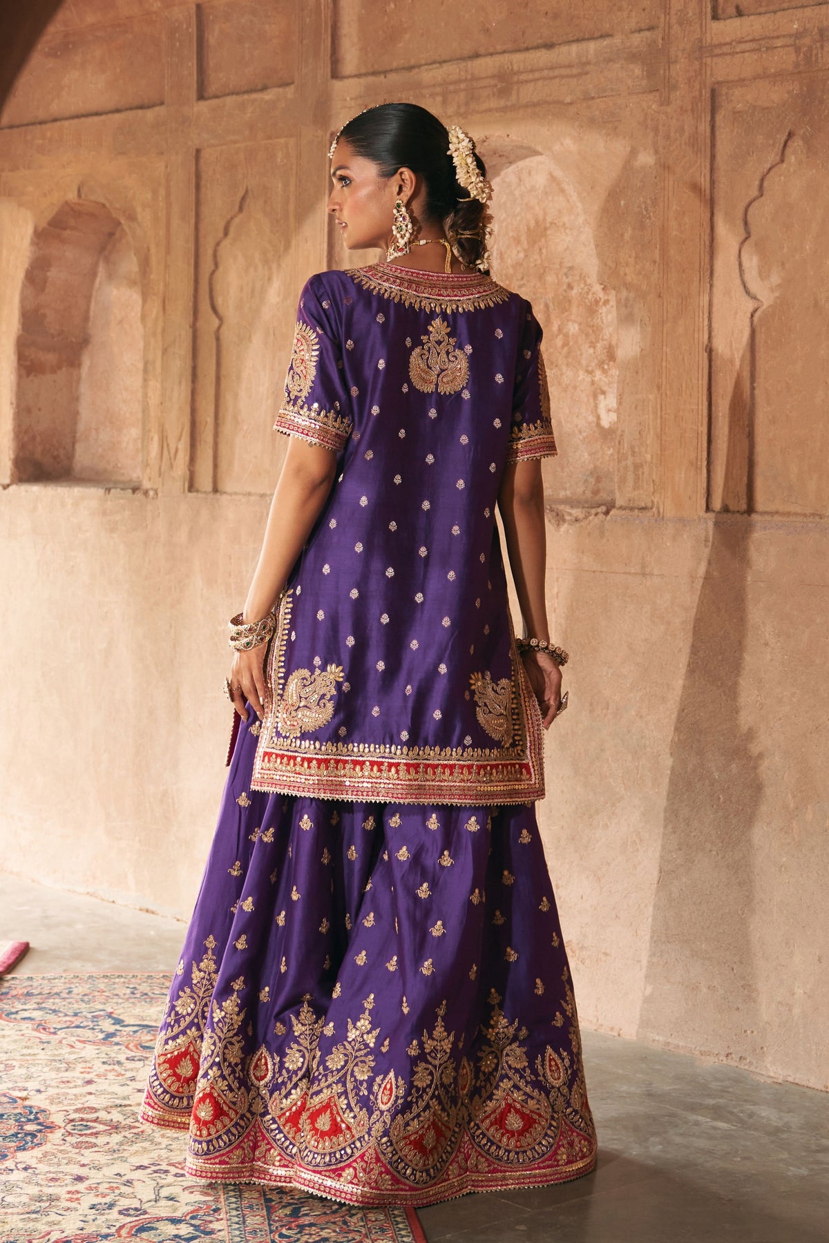 Areesha Purple Sharar Set