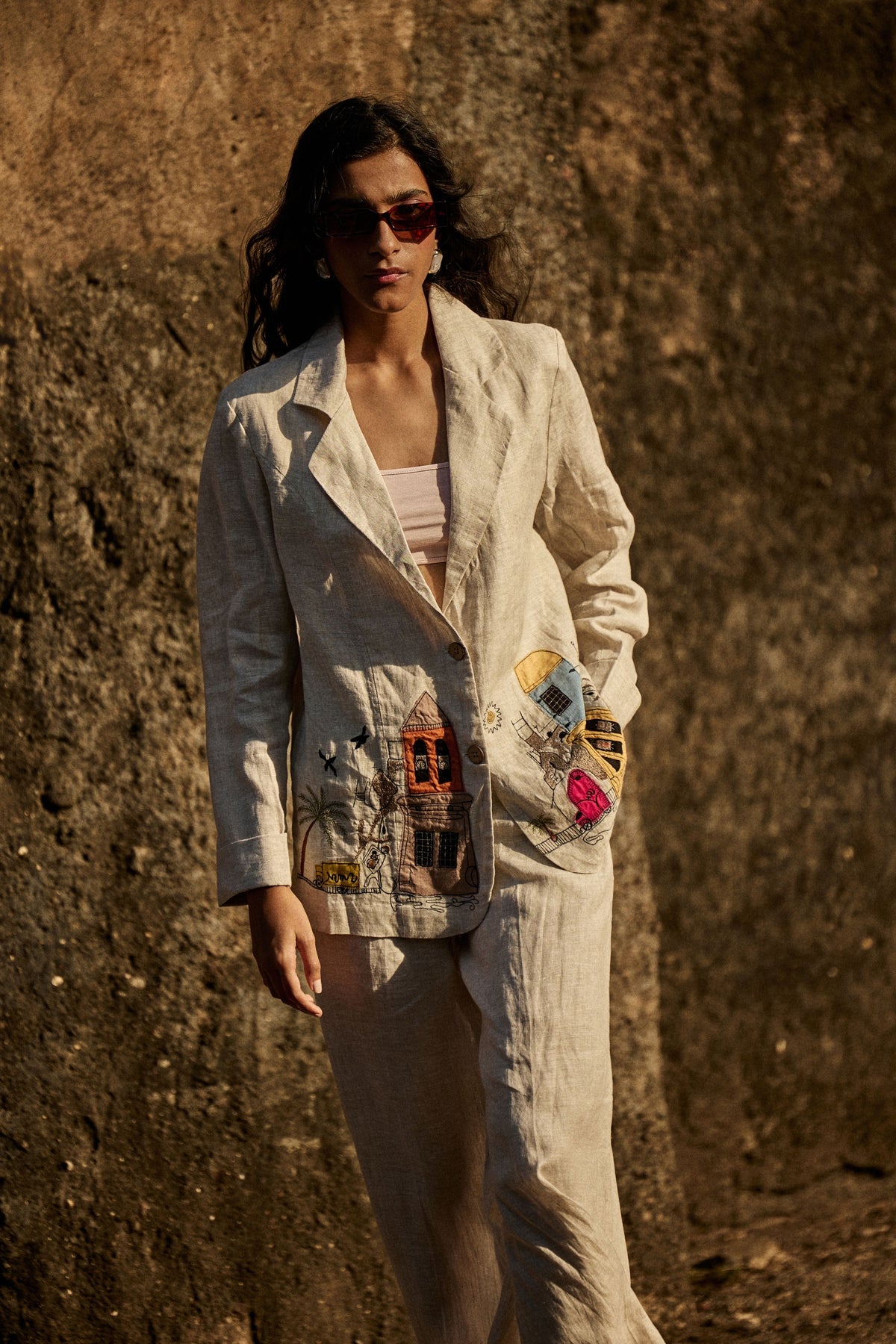 Beige Linen Blazer