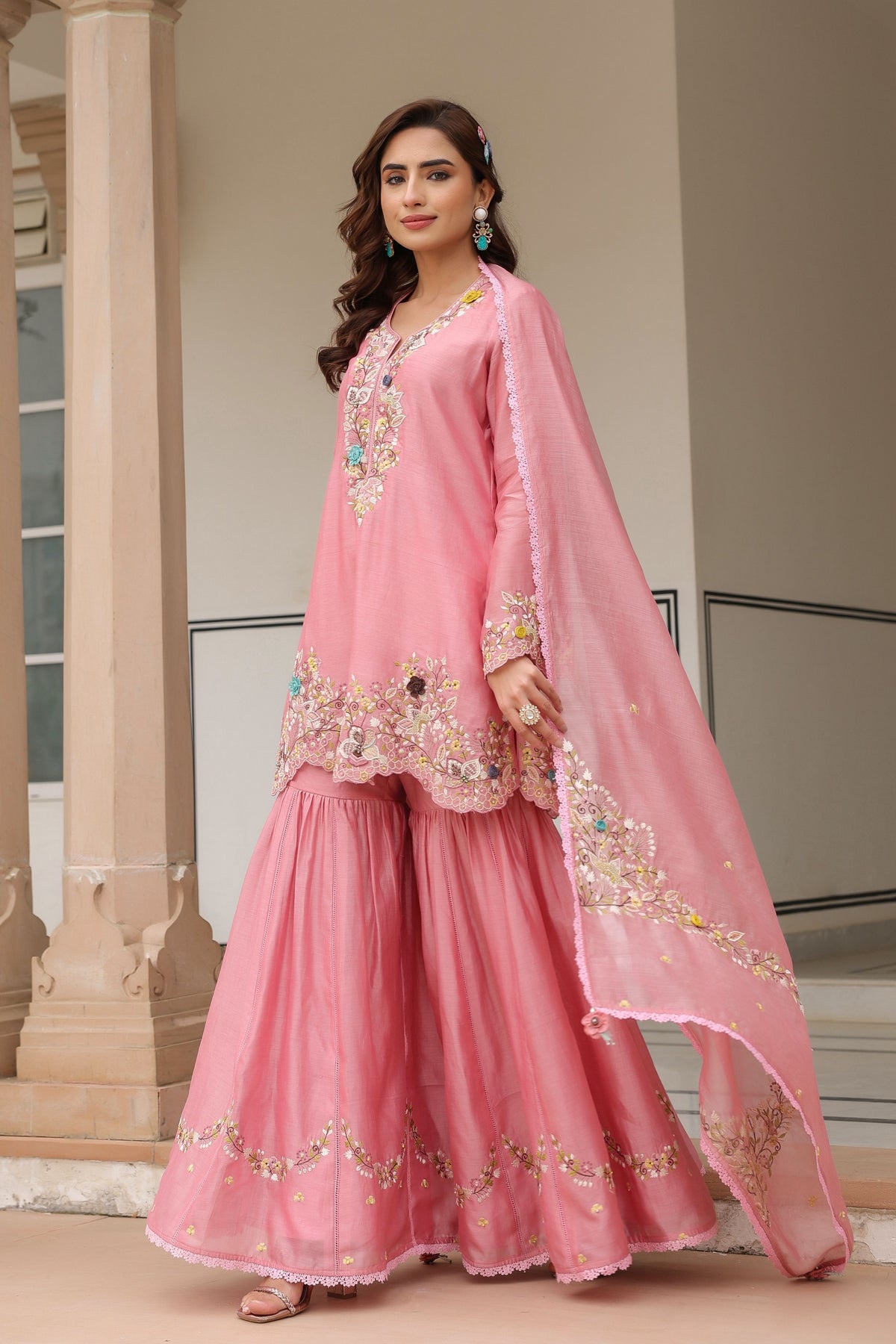 Gulzar Embroidered Sharara Set
