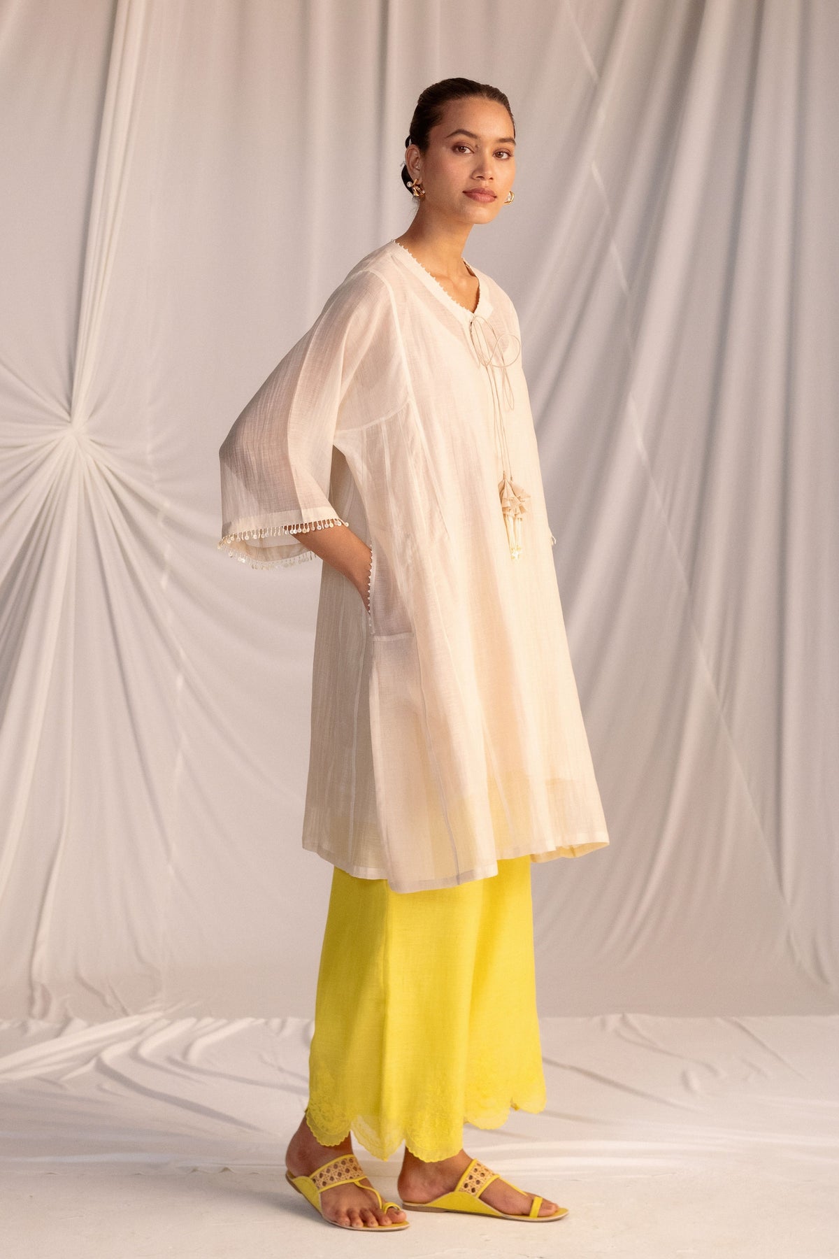Champagne and Lime Green Tunic Set