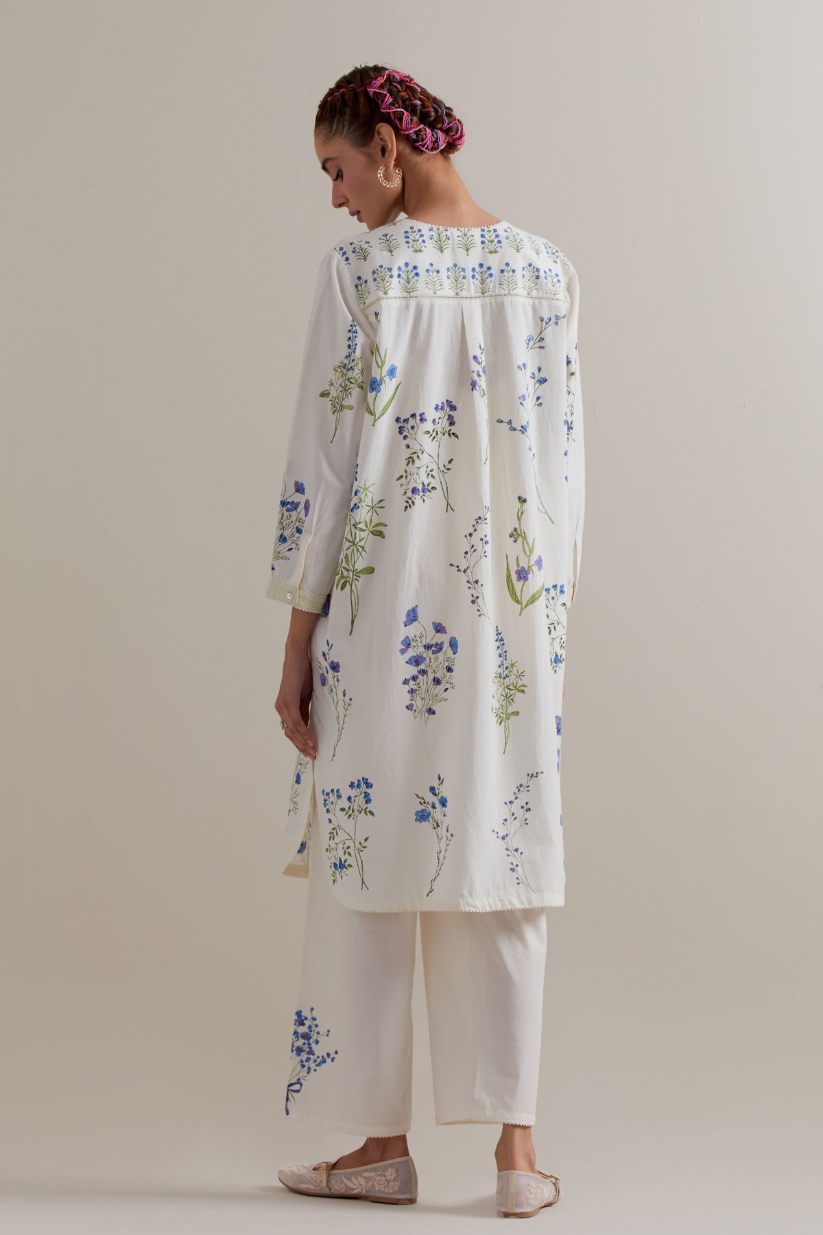 Blue Green Short Kurta