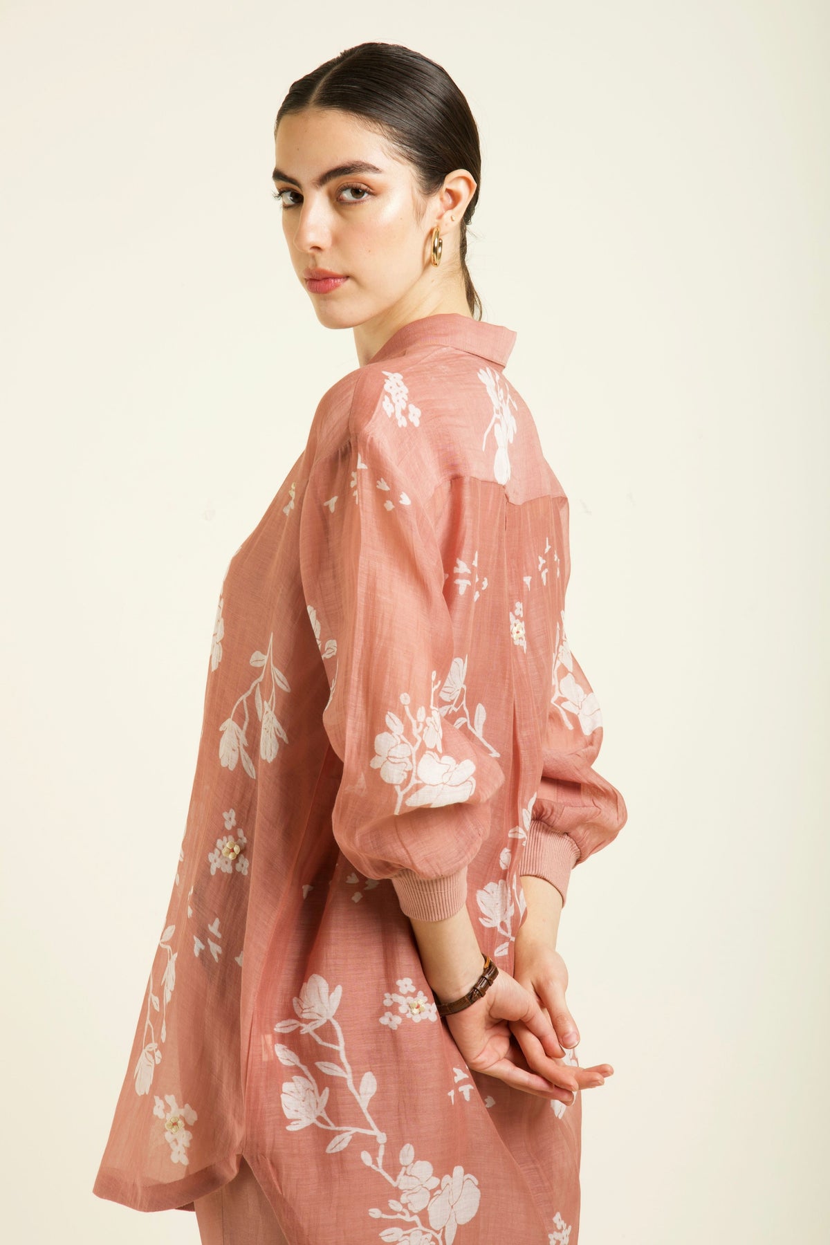 Almond Chanderi Co-ord Set