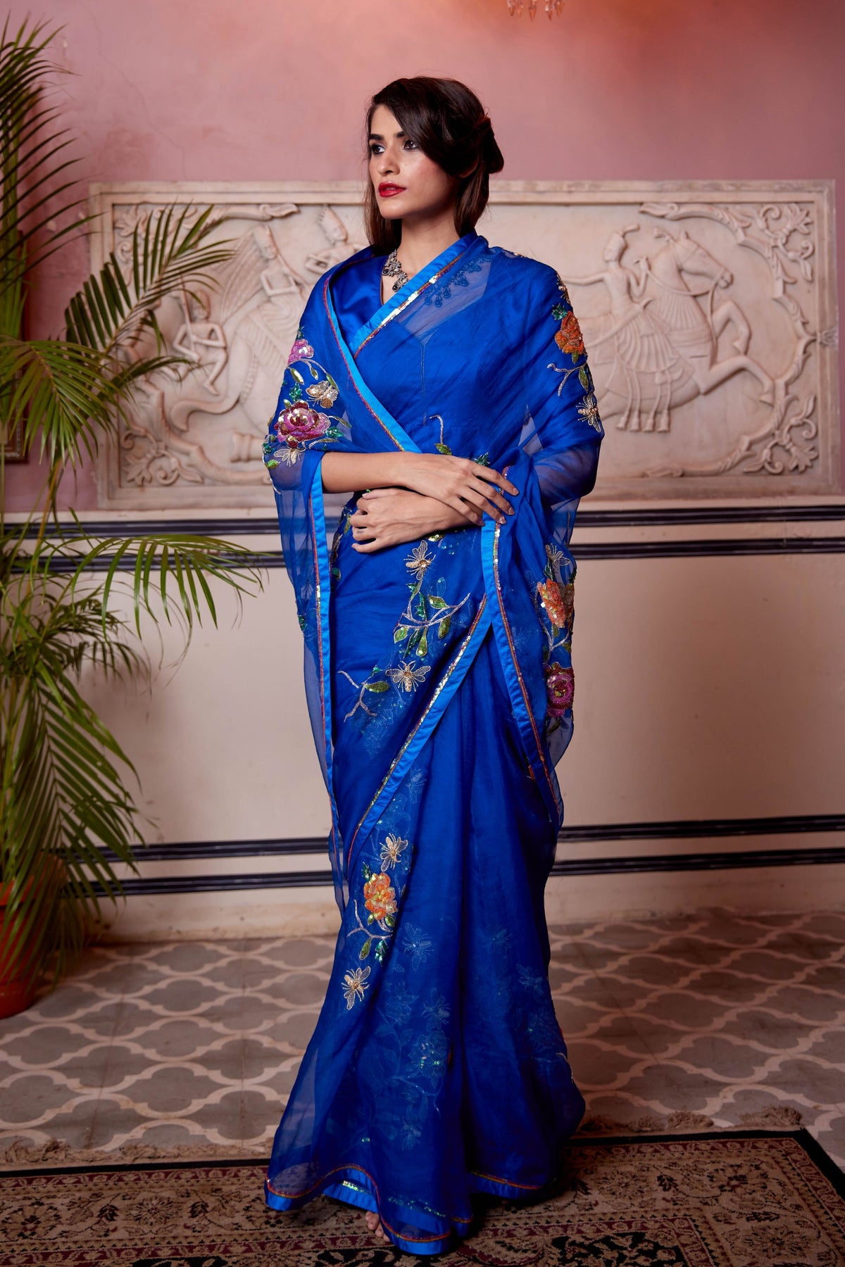 Neelima Cobalt Blue Saree