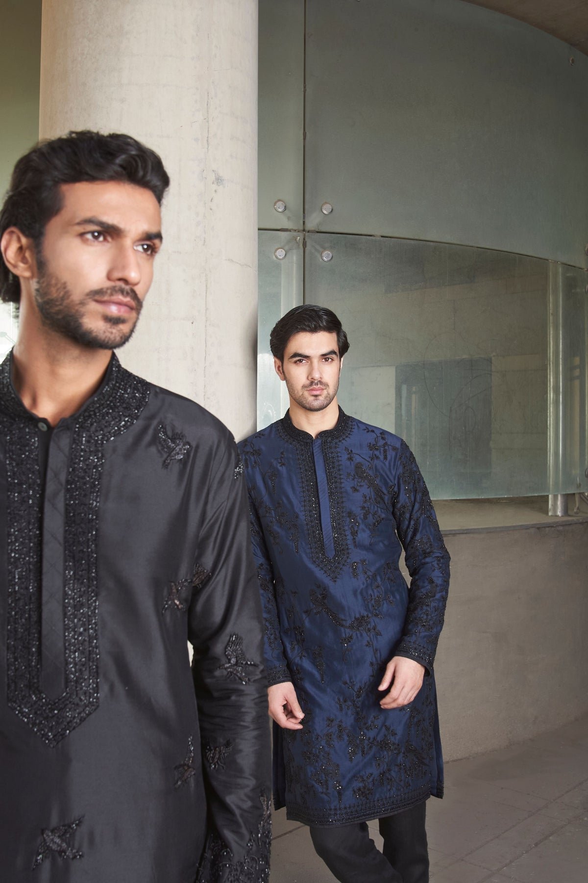 Black Flying Bird Kurta