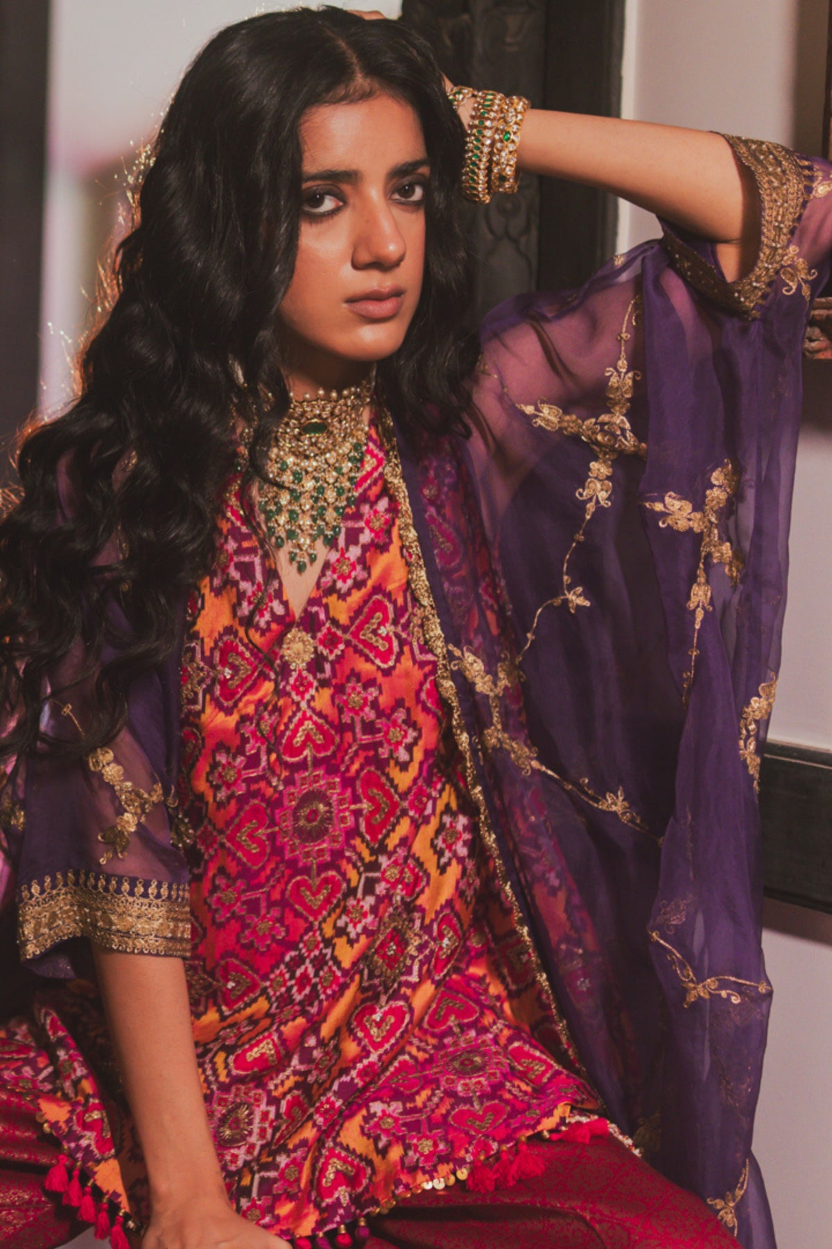 Kavita Yellow Cape Set