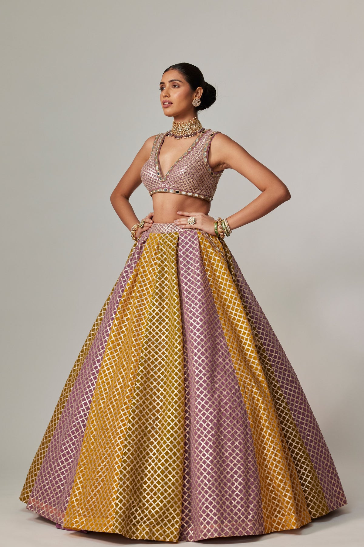 Mustard Multicolor Lehenga Set