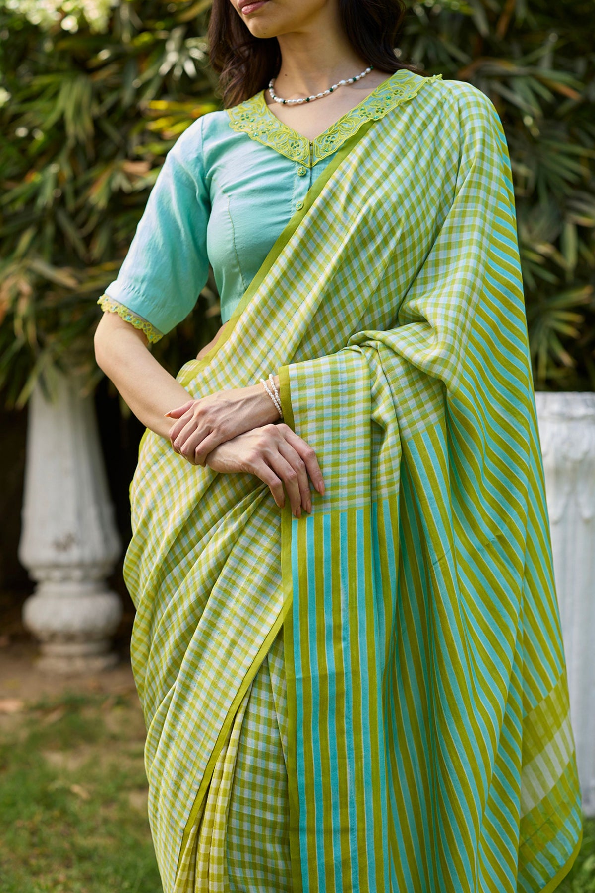 Crossroads Lime Saree