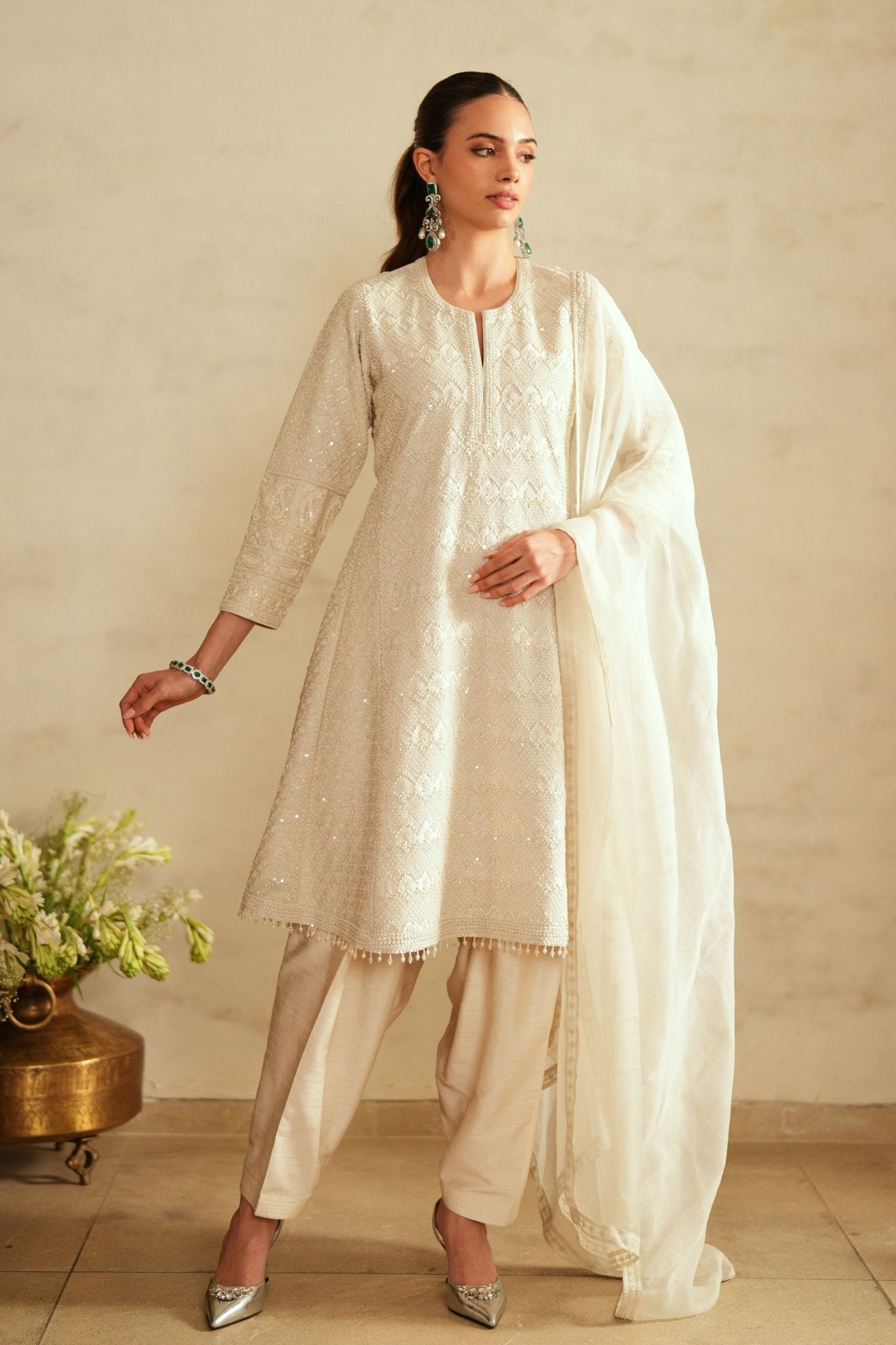 Ivory Salwar Set - Saisha By Charu Arora - Elahe