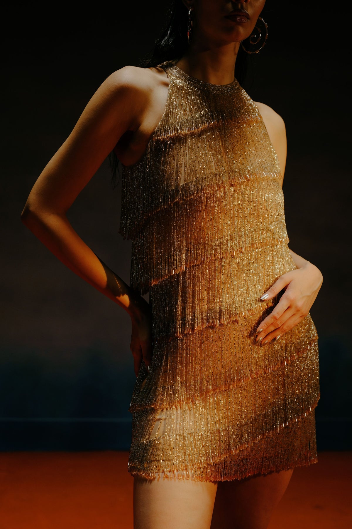 Rose Gold Tassled Dress