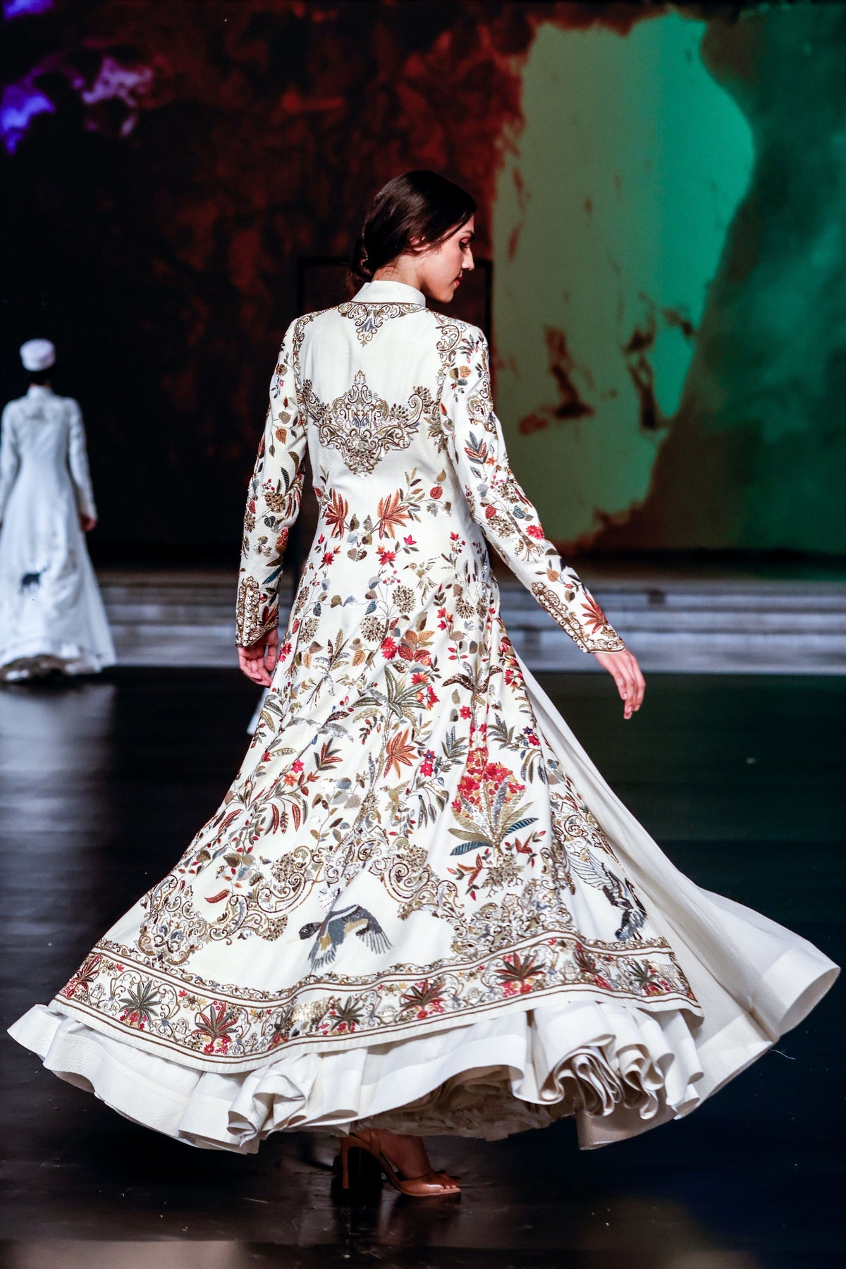 Matka Silk Front Slit Long Jacket