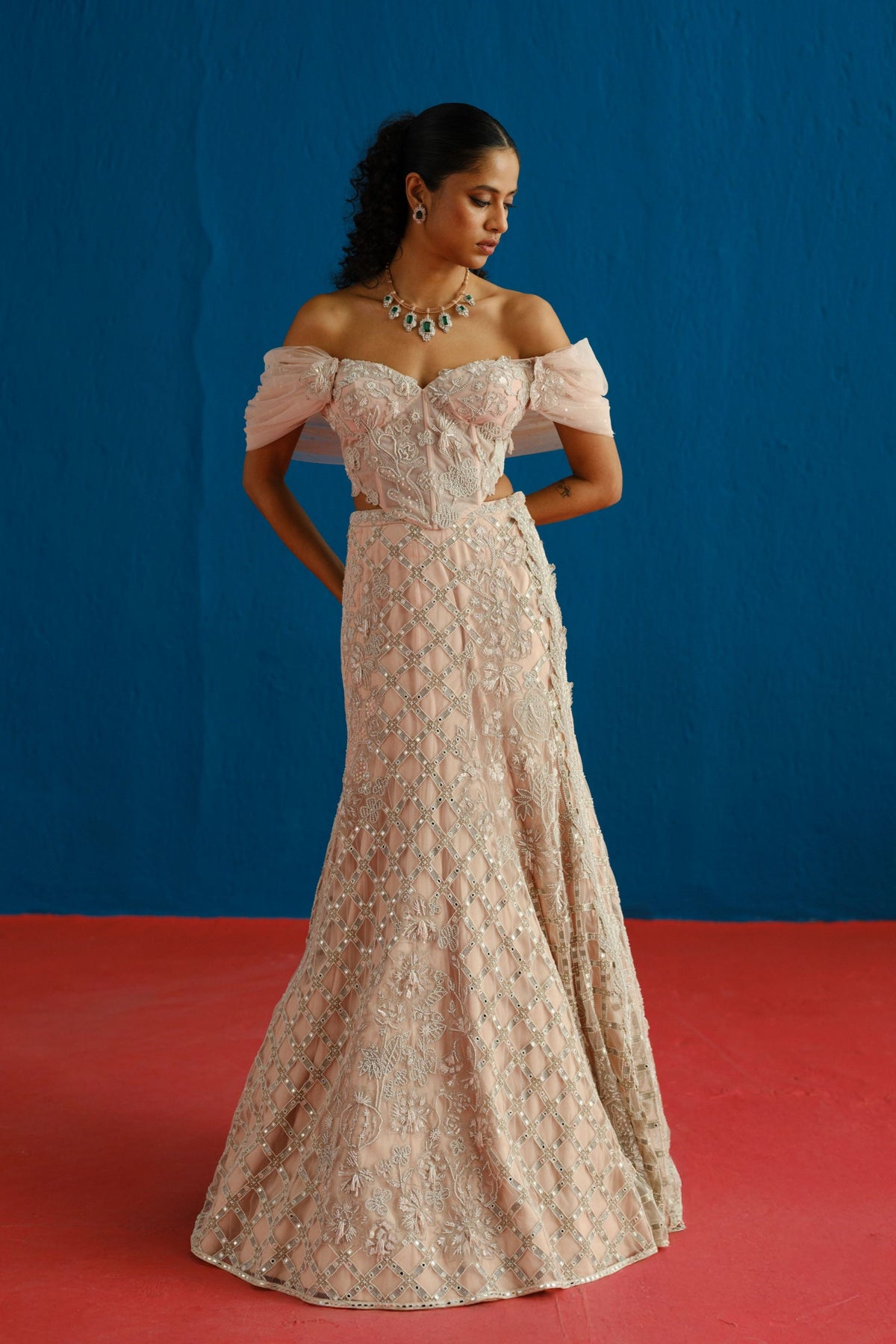 Muted Pink Diana Lehenga Set