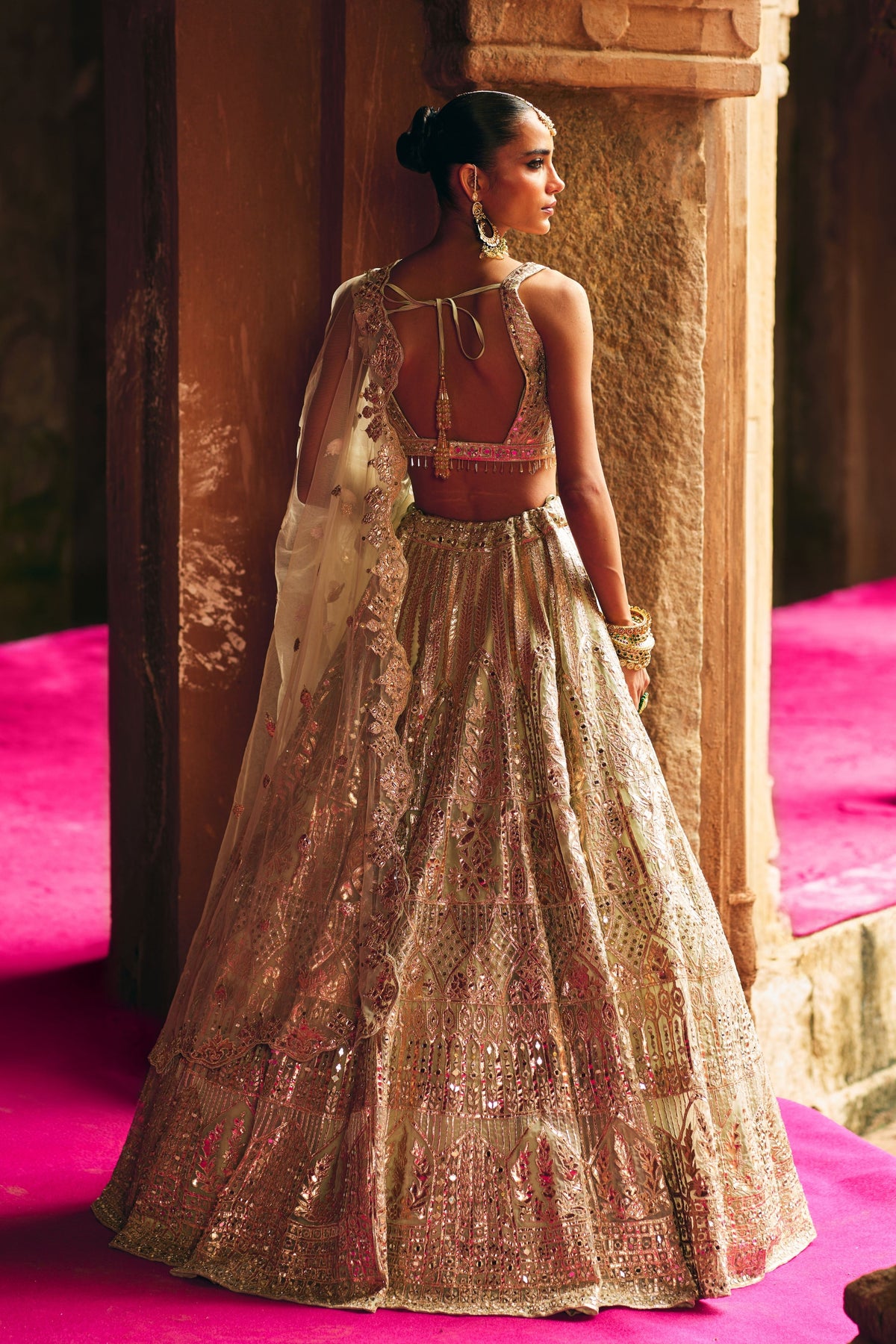 Mint Green Organza Lehenga Set