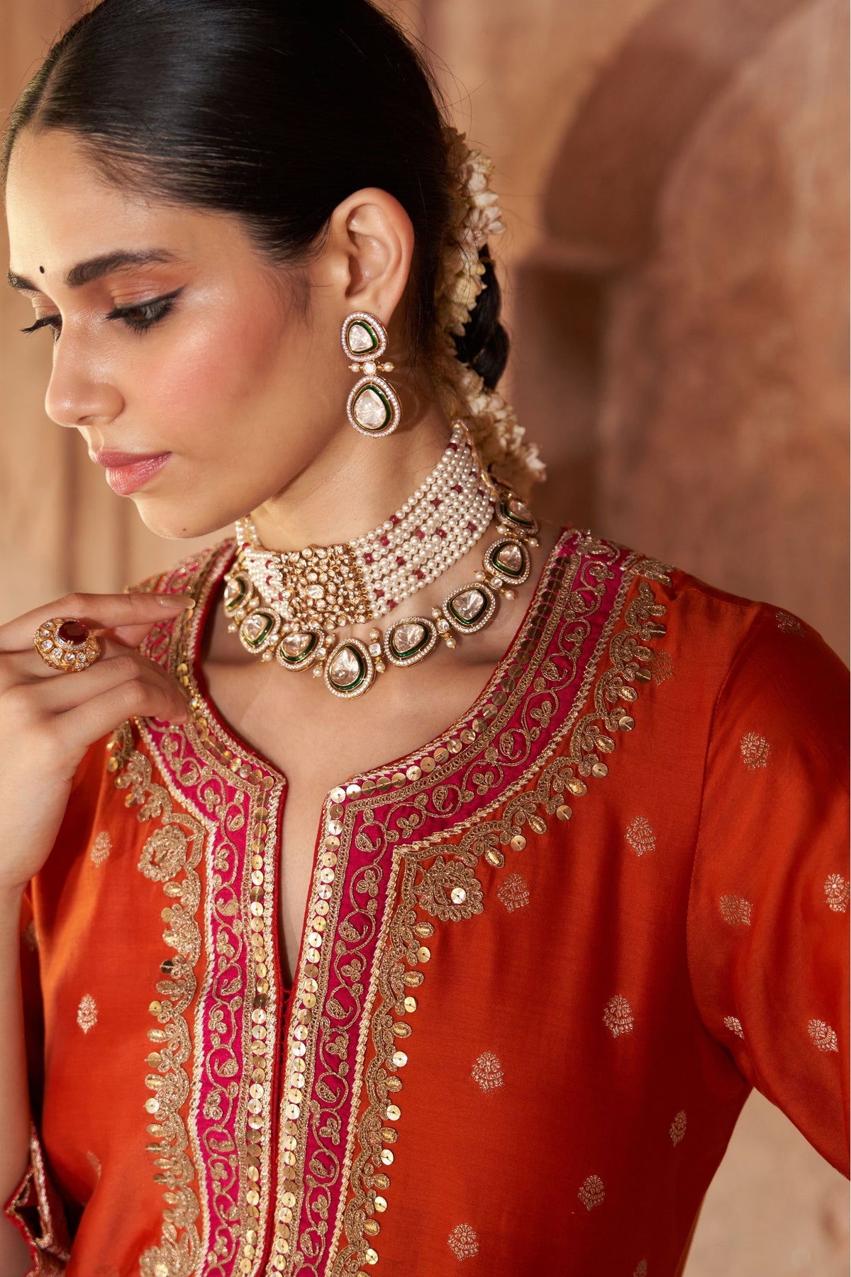 Sobia Orange Kurta Set