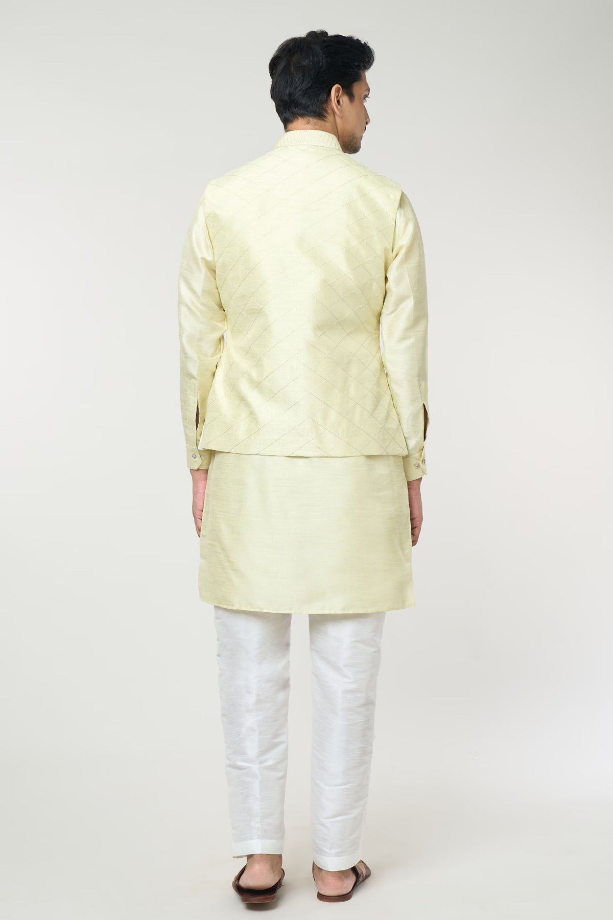 Parrot Green Pintuck jacket Set