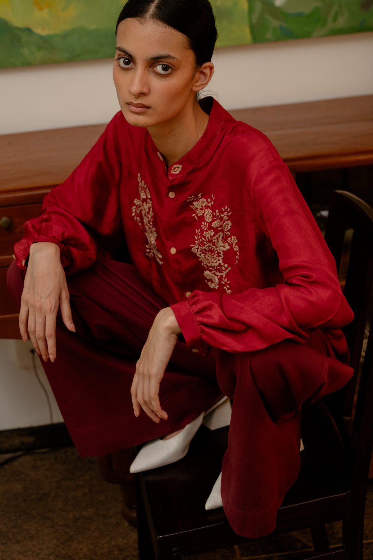 Crimson Red Sara Shirt