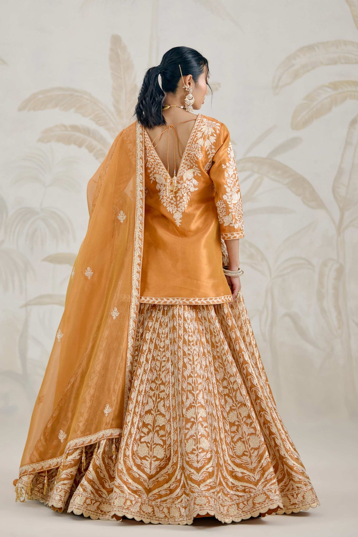 Burnt Orange Lehenga Set