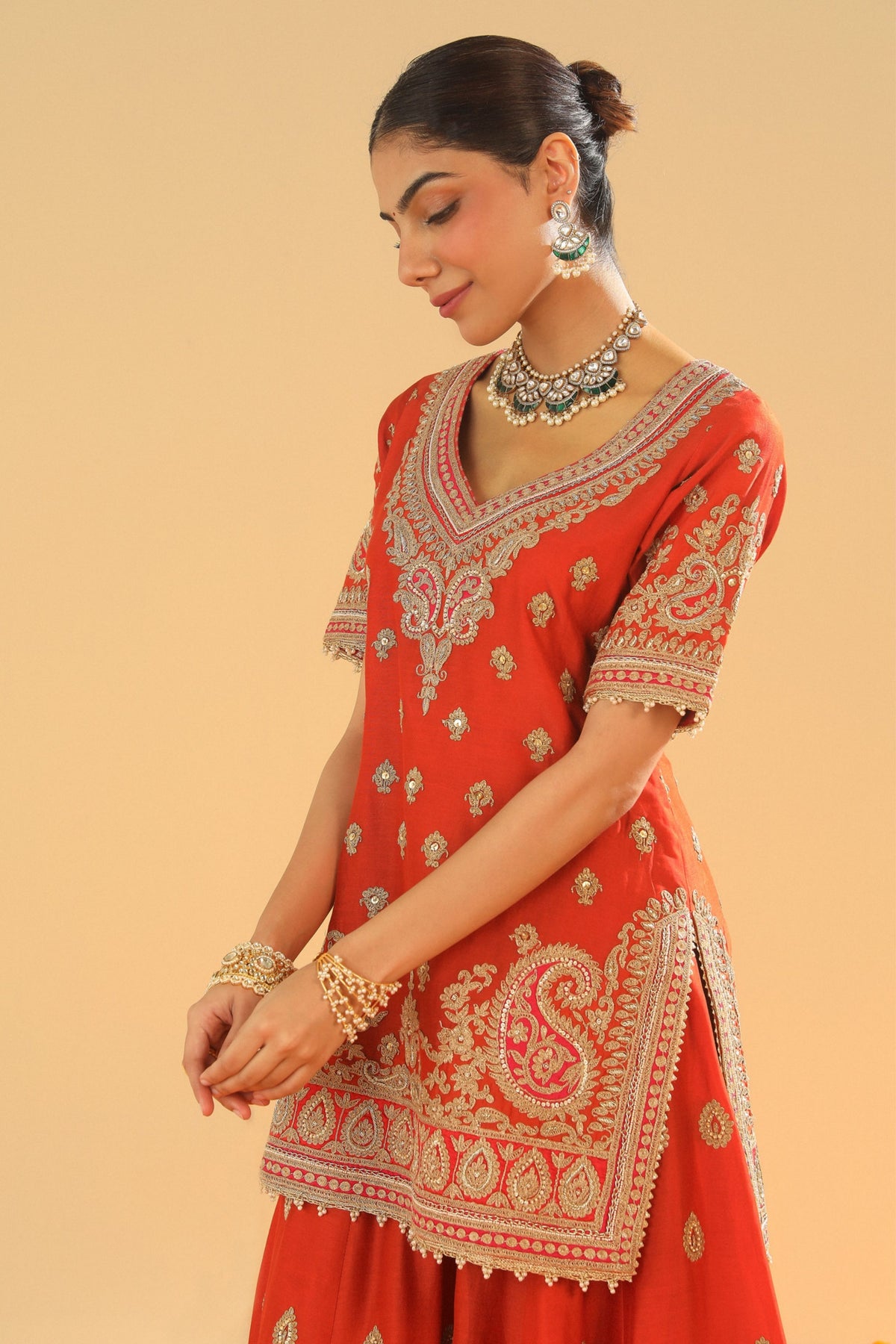 Burnt Orange Sharara Set
