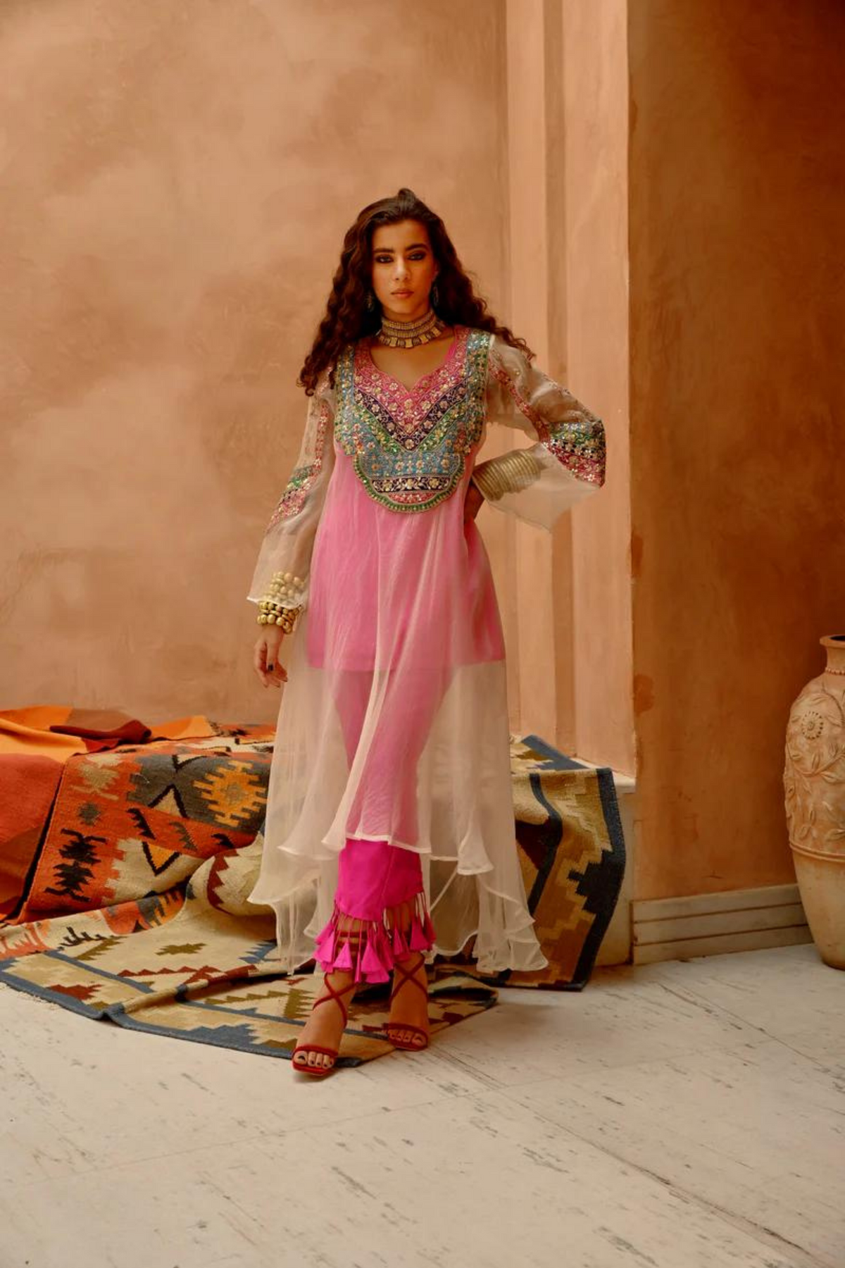 Sheer Afghani Kurta Set