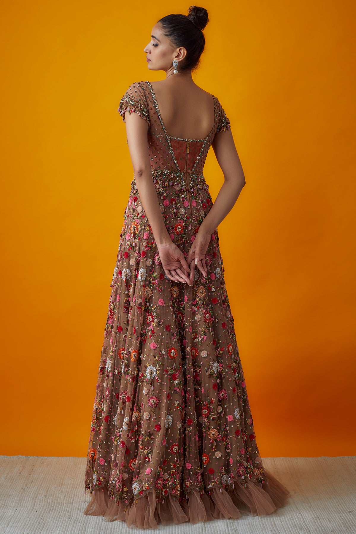 Multi Coloured Embroidered Gown
