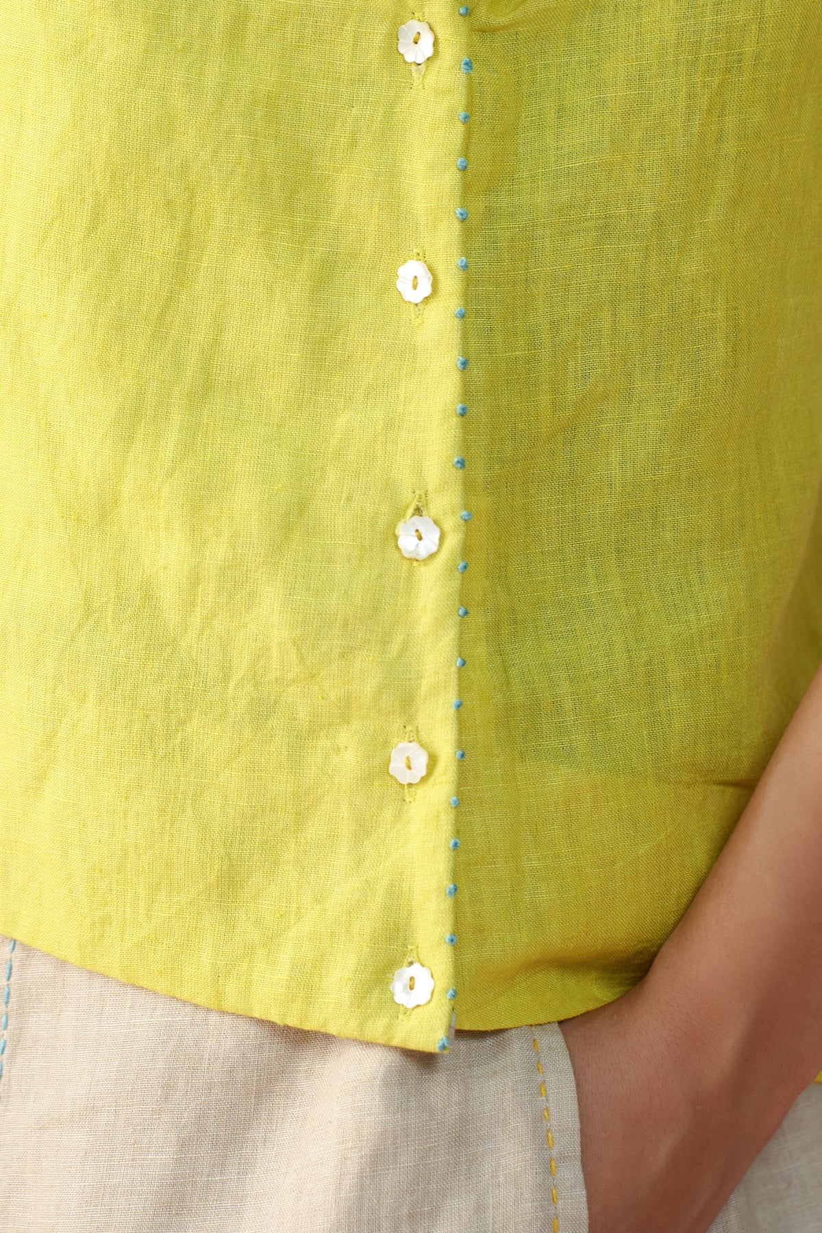 Adele Yellow Wrapover Shirt