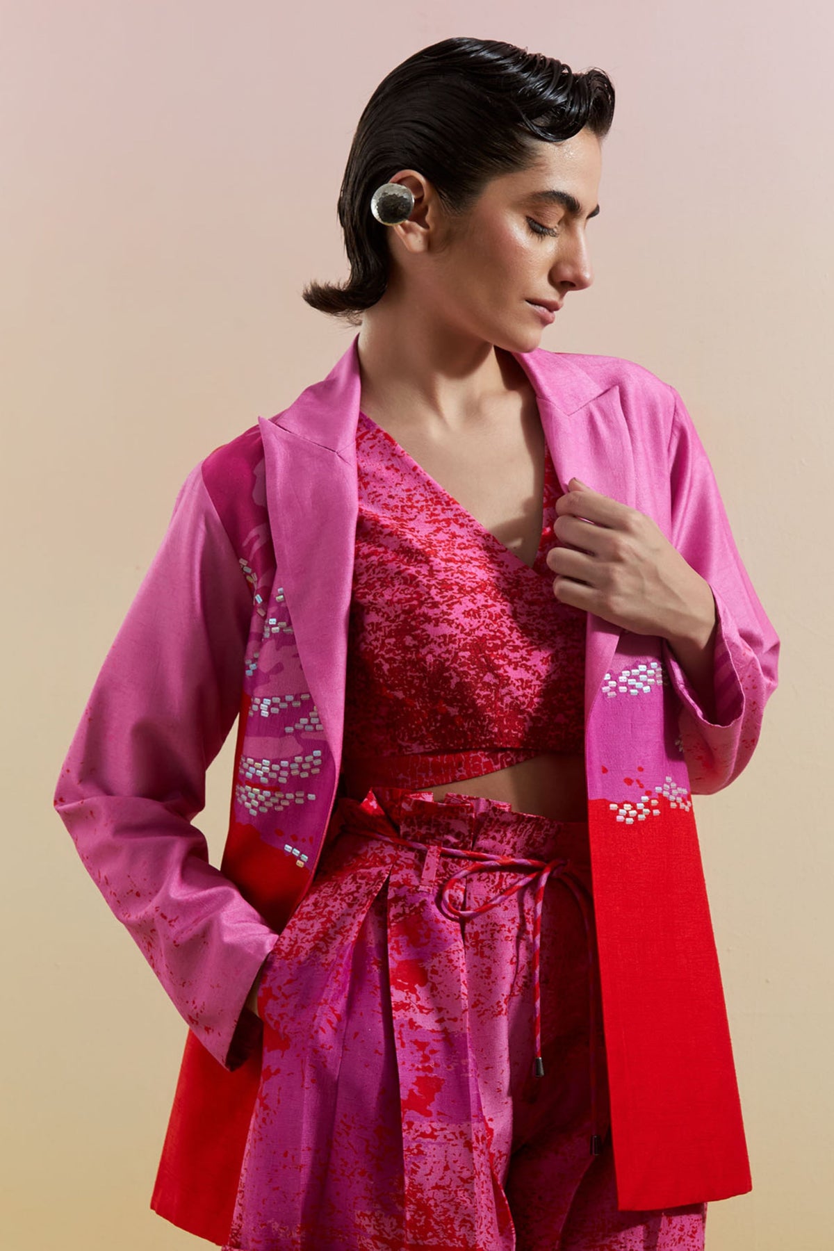 Gliss Lush Fuchsia Blazer Set