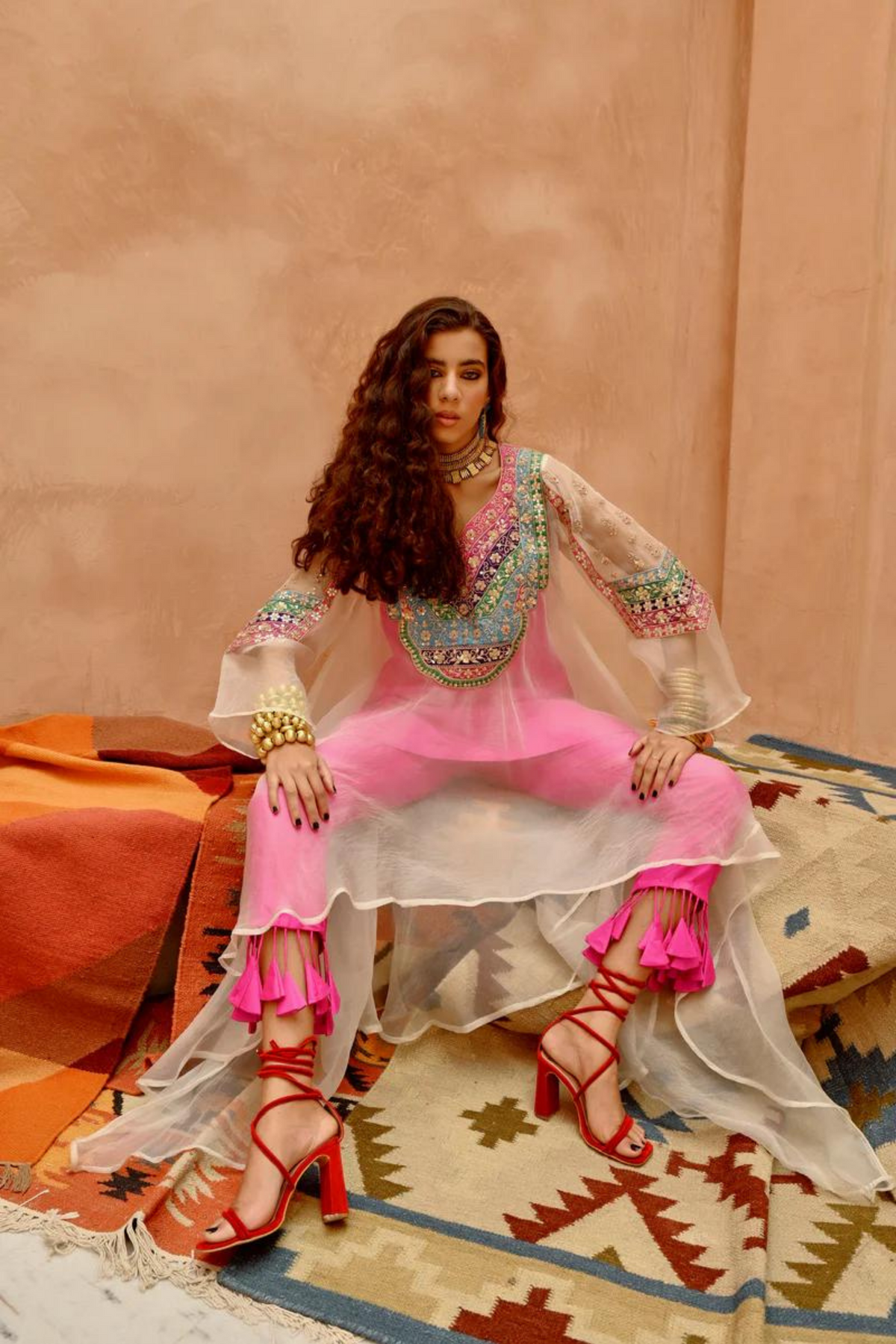 Sheer Afghani Kurta Set