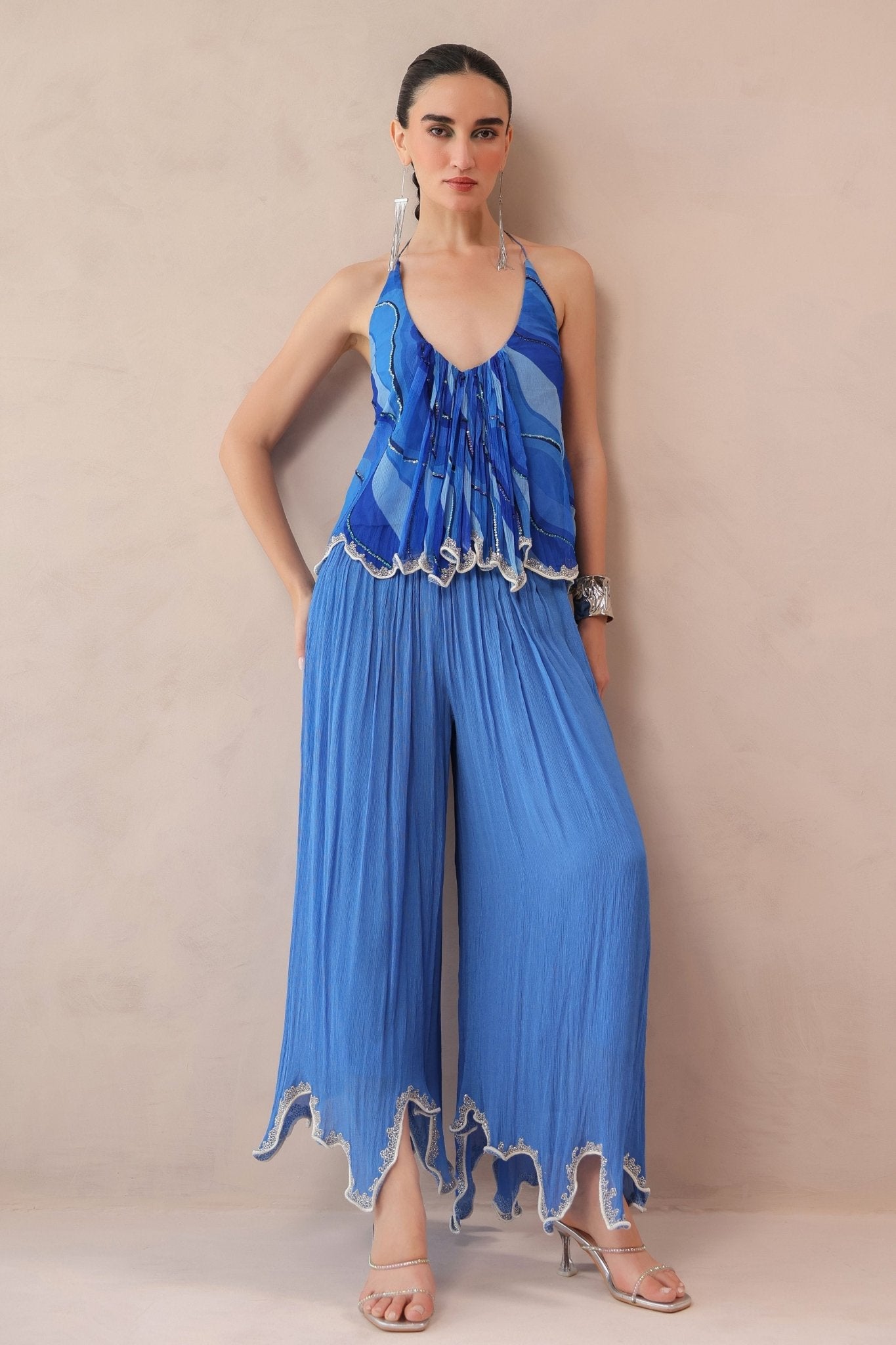 Vegas Blue Boho Co - ord Set - Pallavi Jaipur - Elahe