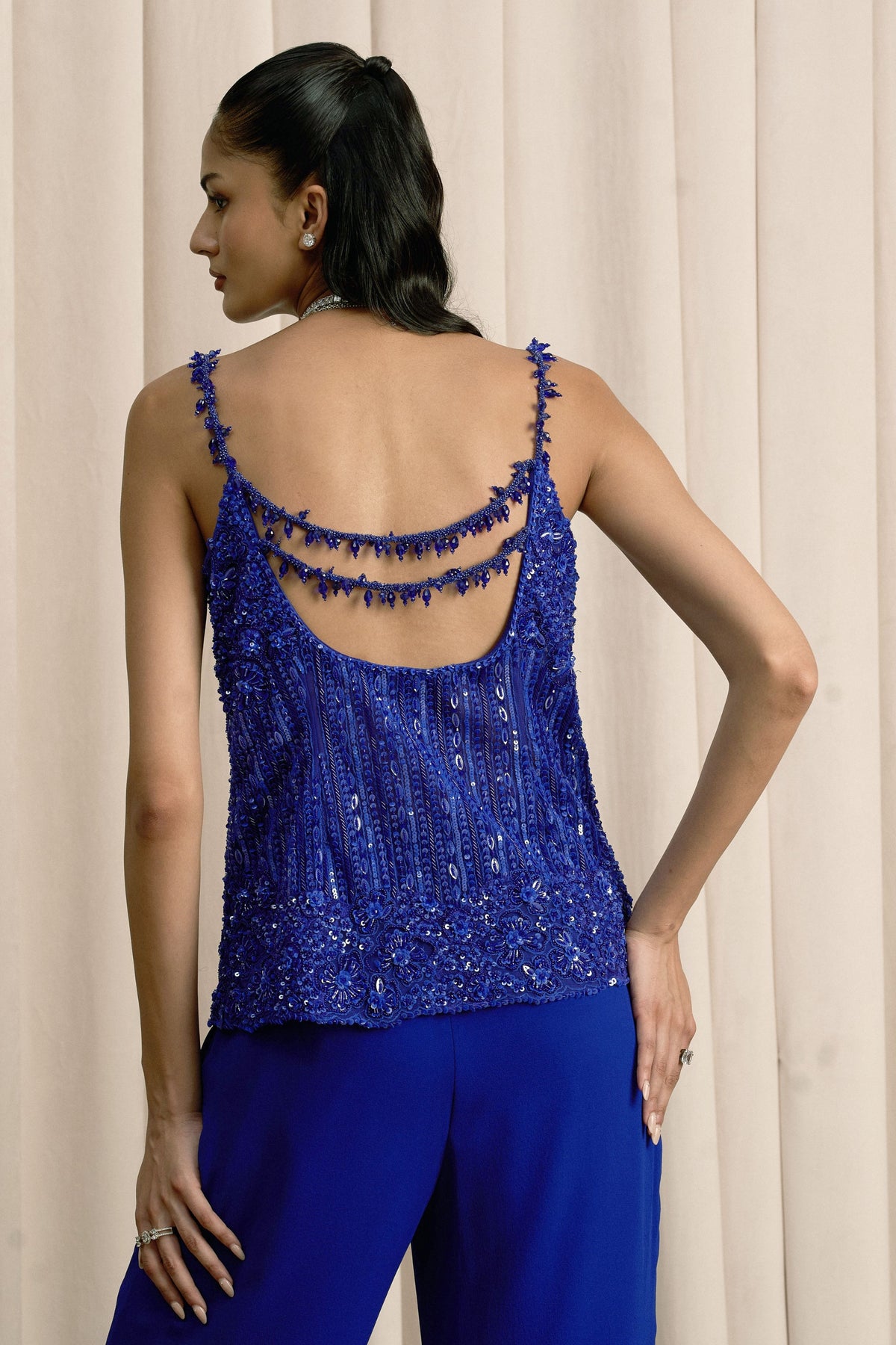 Royal Blue Sequin Sharara Set