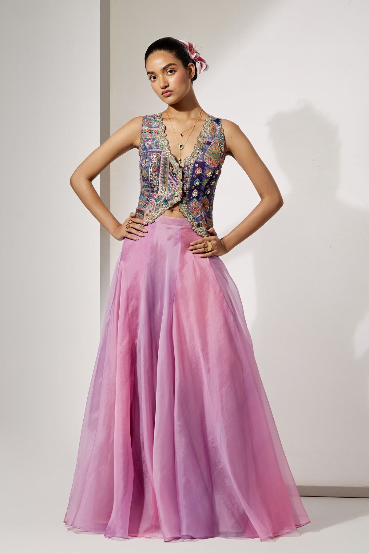 Lavender lehenga Set