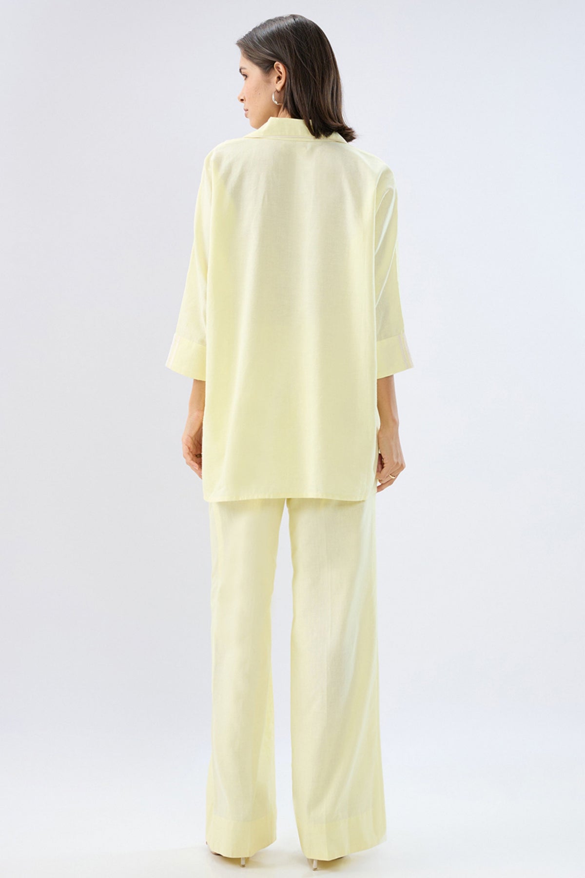 Yellow V-neck Co-ord Set