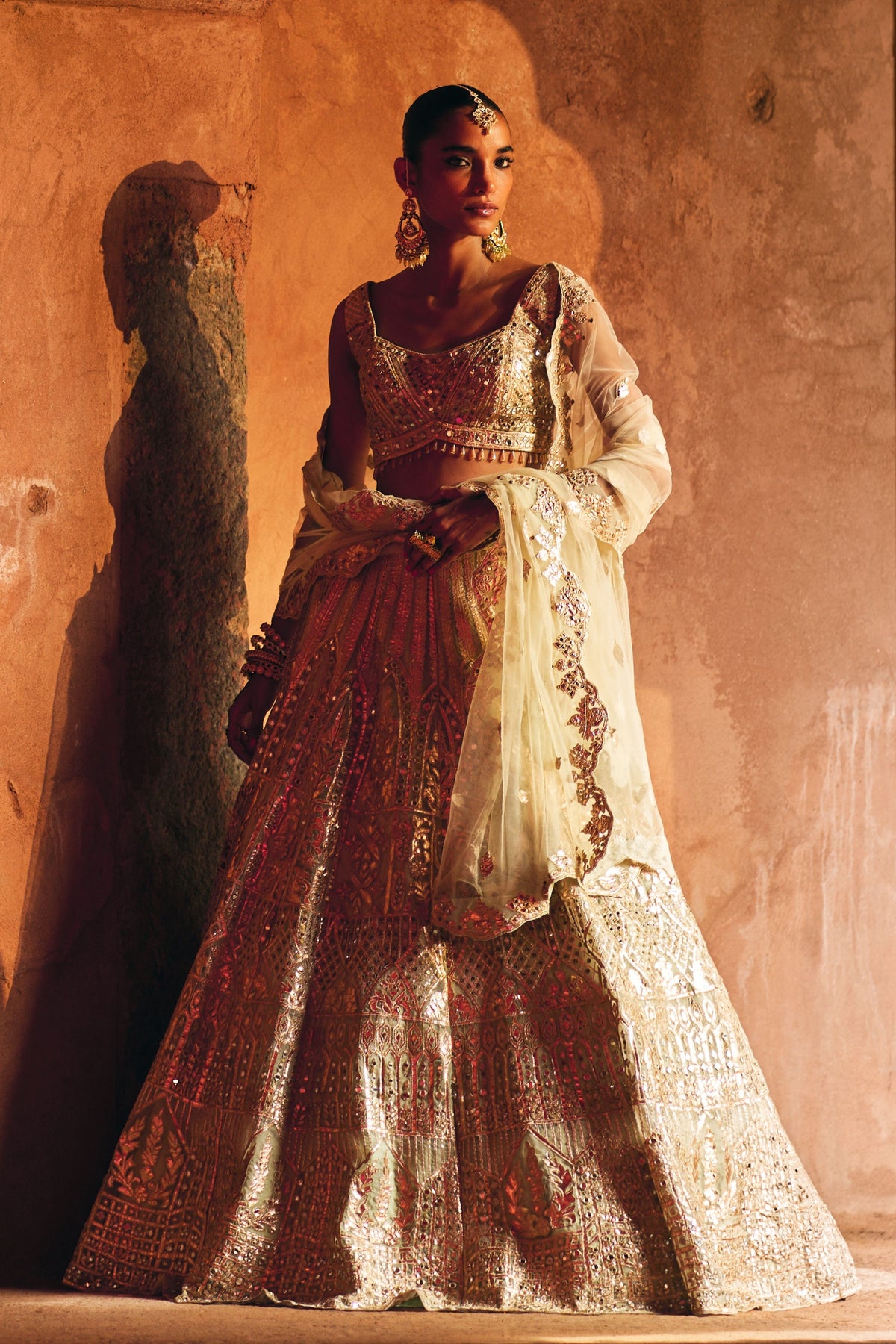 Mint Green Organza Lehenga Set