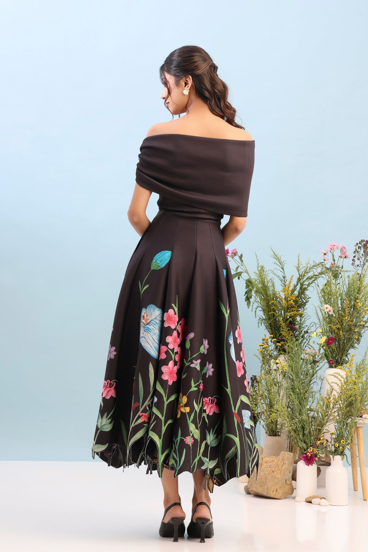 Printed Panel Detachable Dress Set