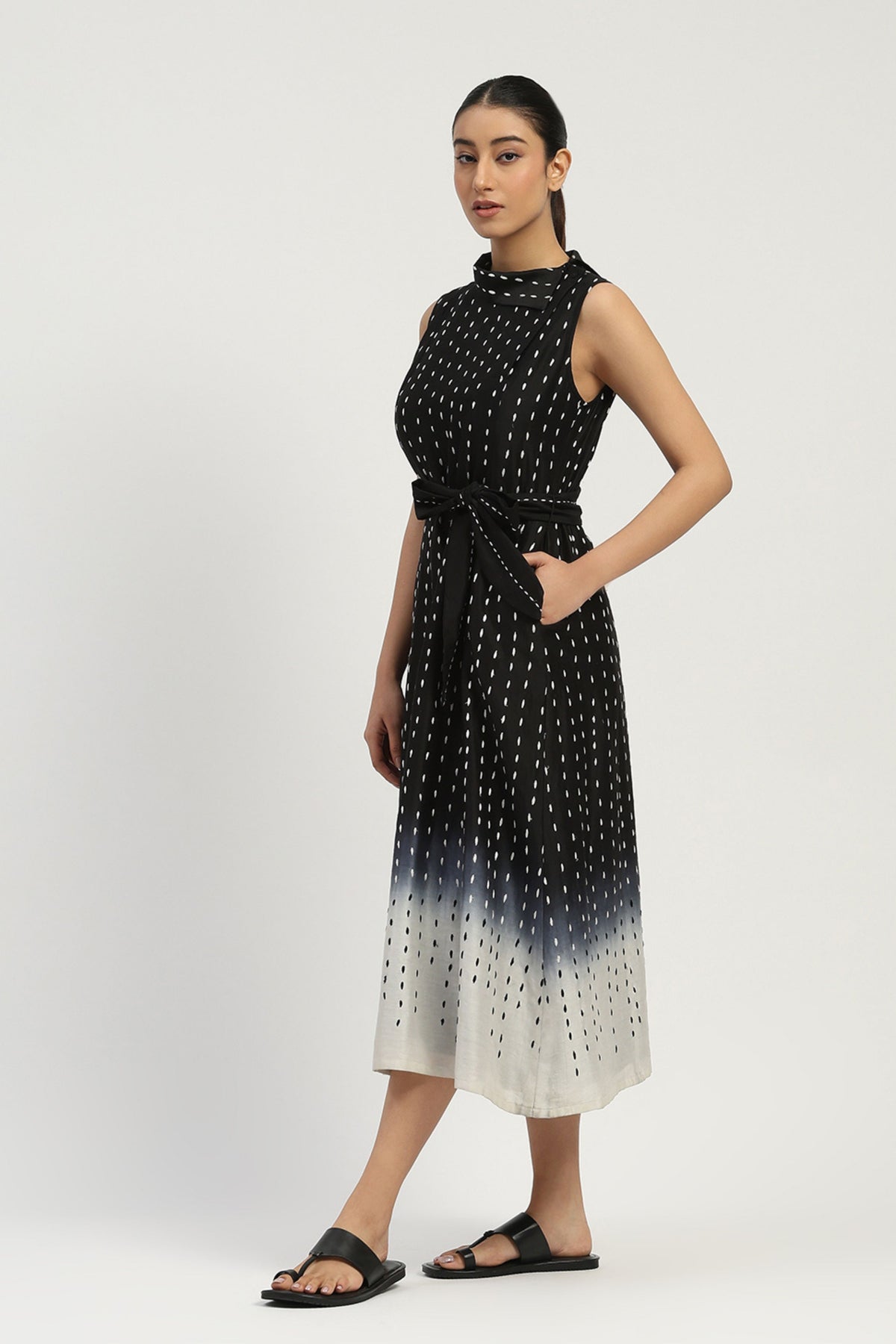 Ombre Stab Stitch Long Dress