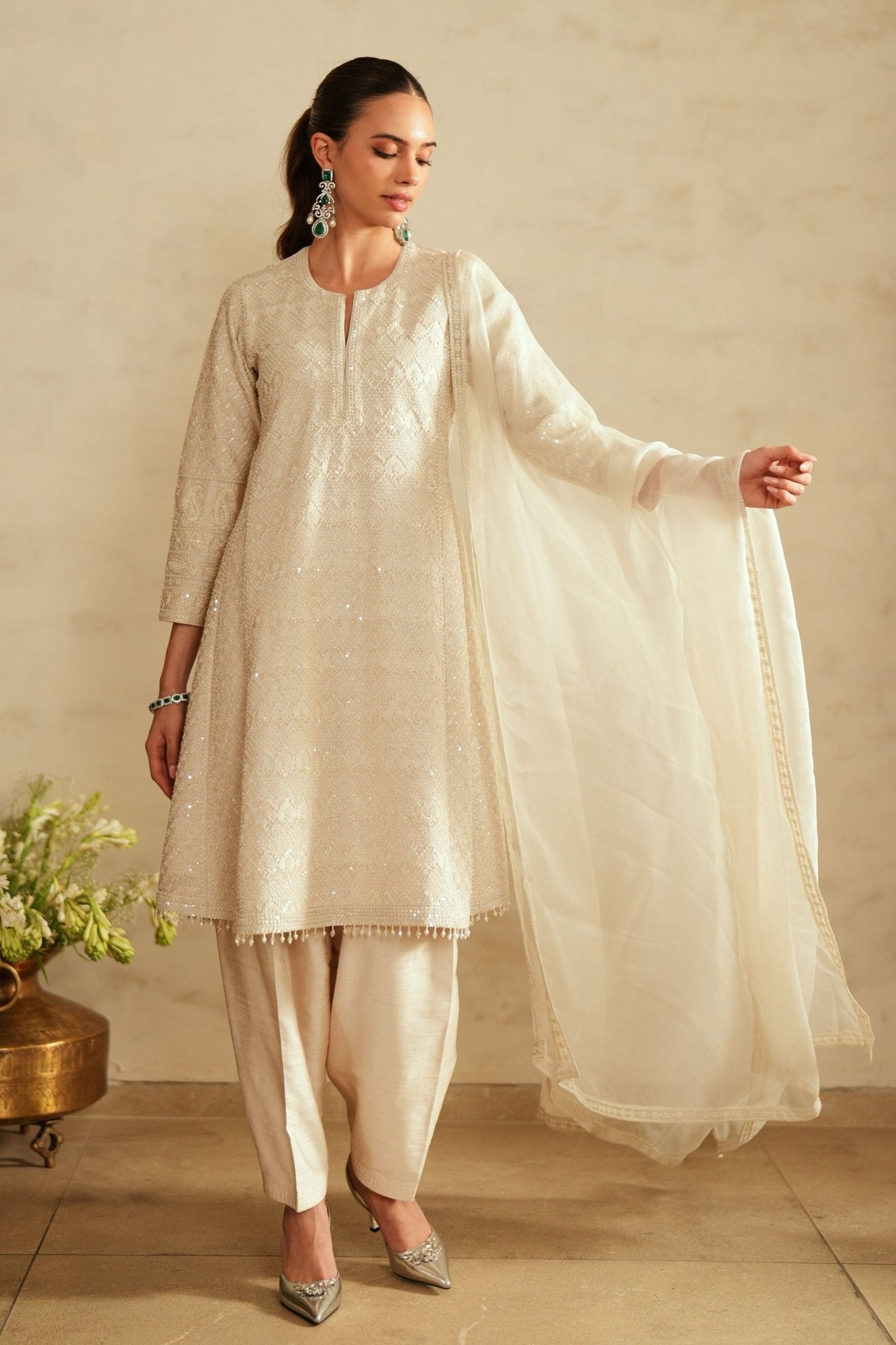 Ivory Salwar Set - Saisha By Charu Arora - Elahe