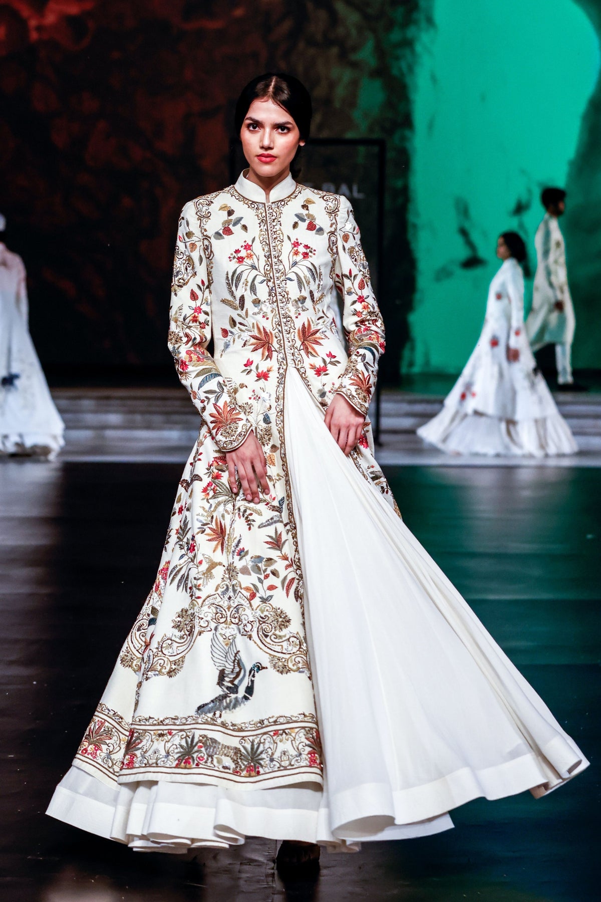 Matka Silk Front Slit Long Jacket