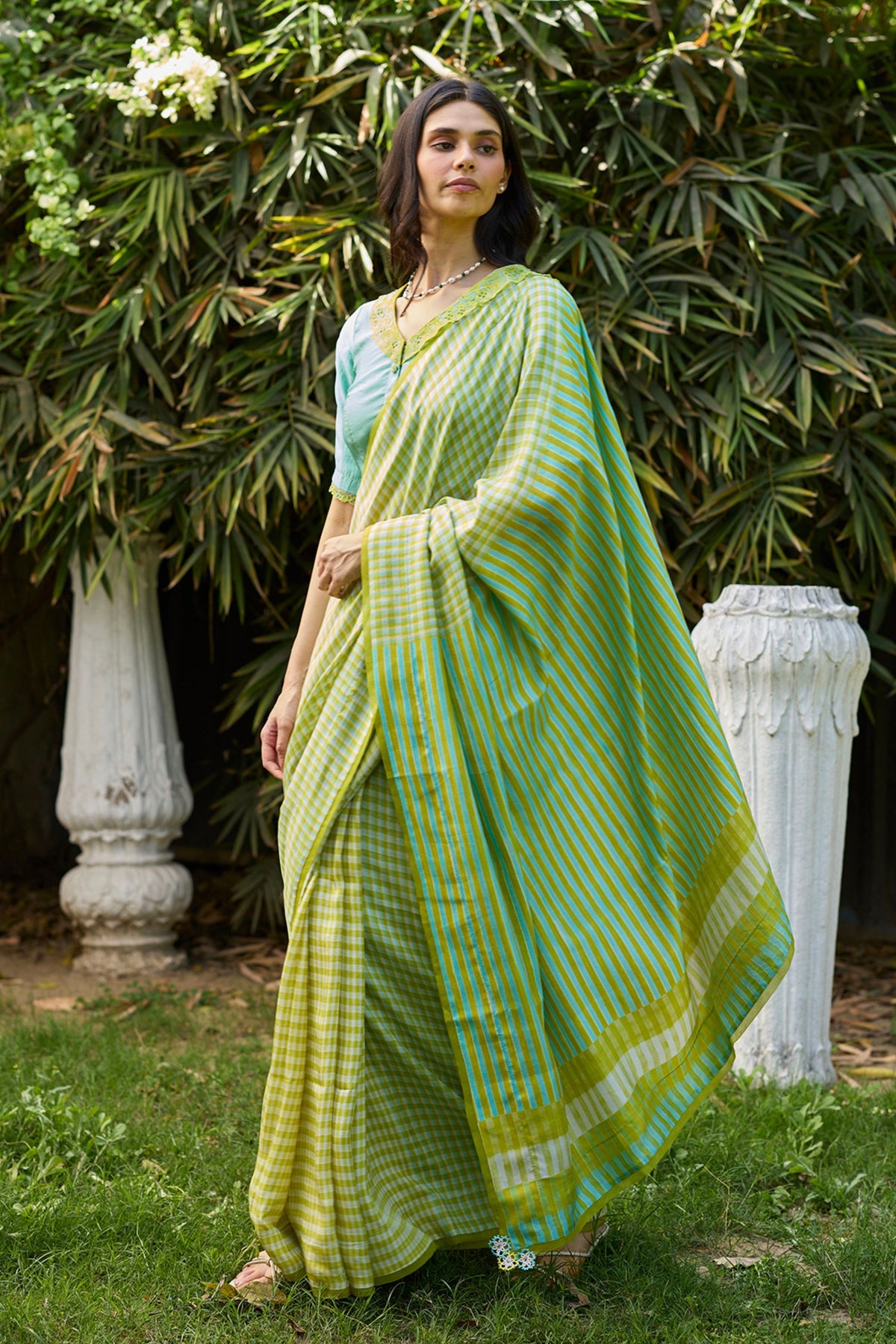 Crossroads Lime Saree