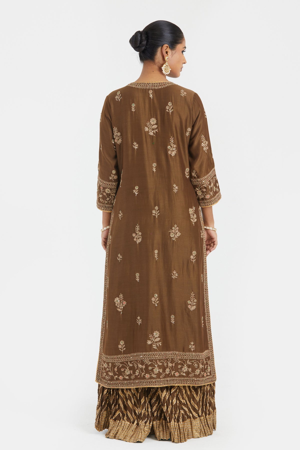 Chanderi Olive Sharara Set