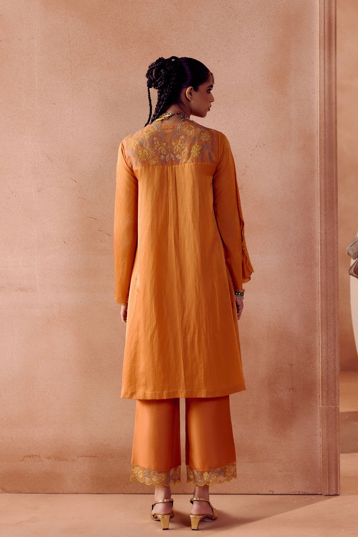 Rust Orange Kurta Set
