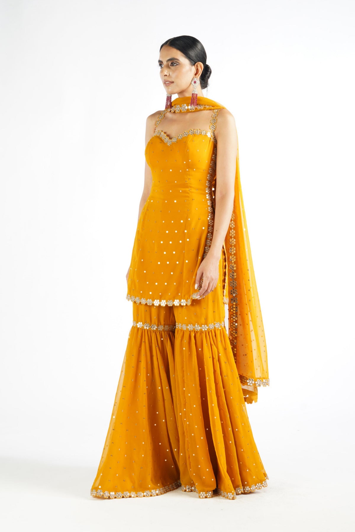 Mustard Sharara Set