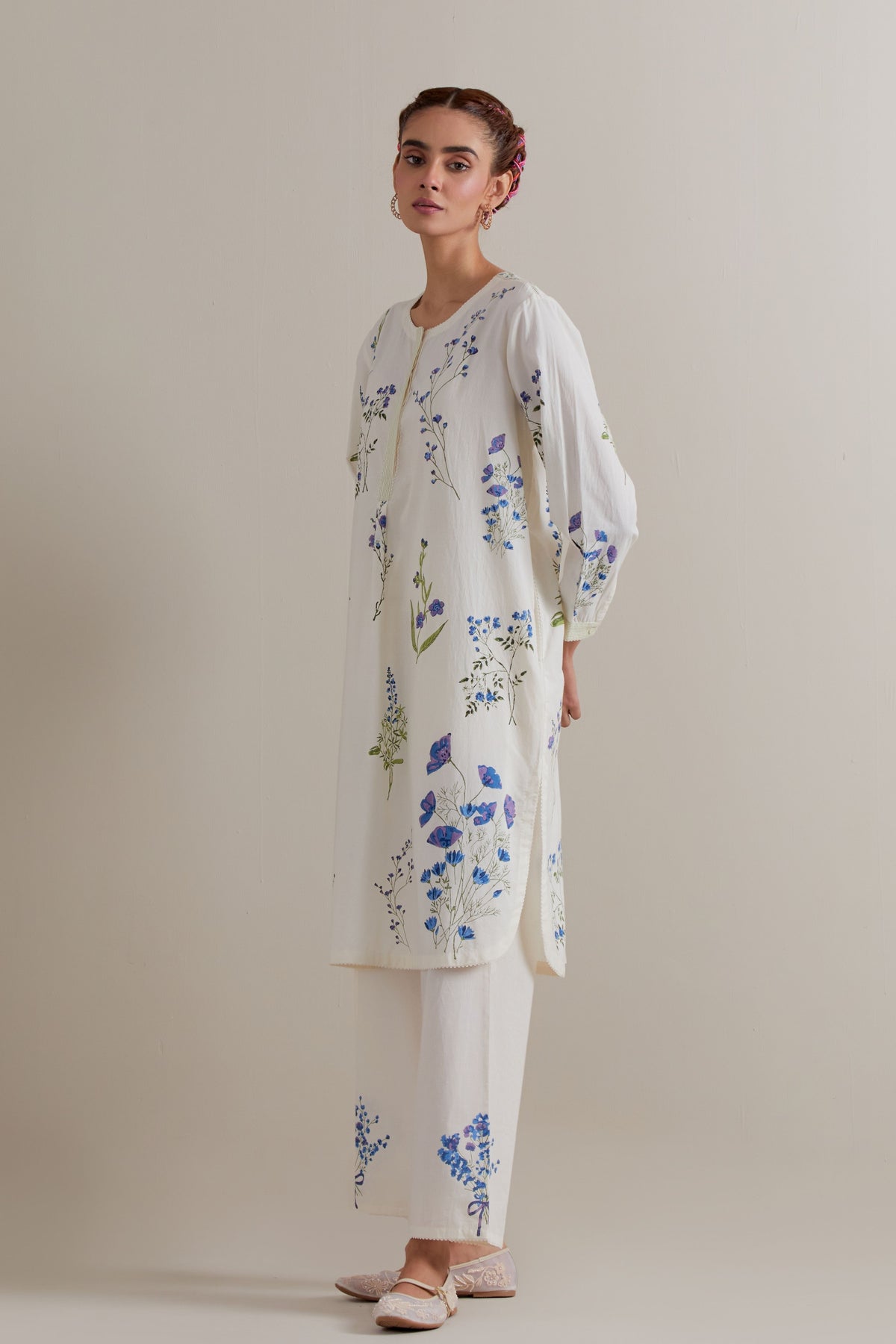 Blue Green Short Kurta