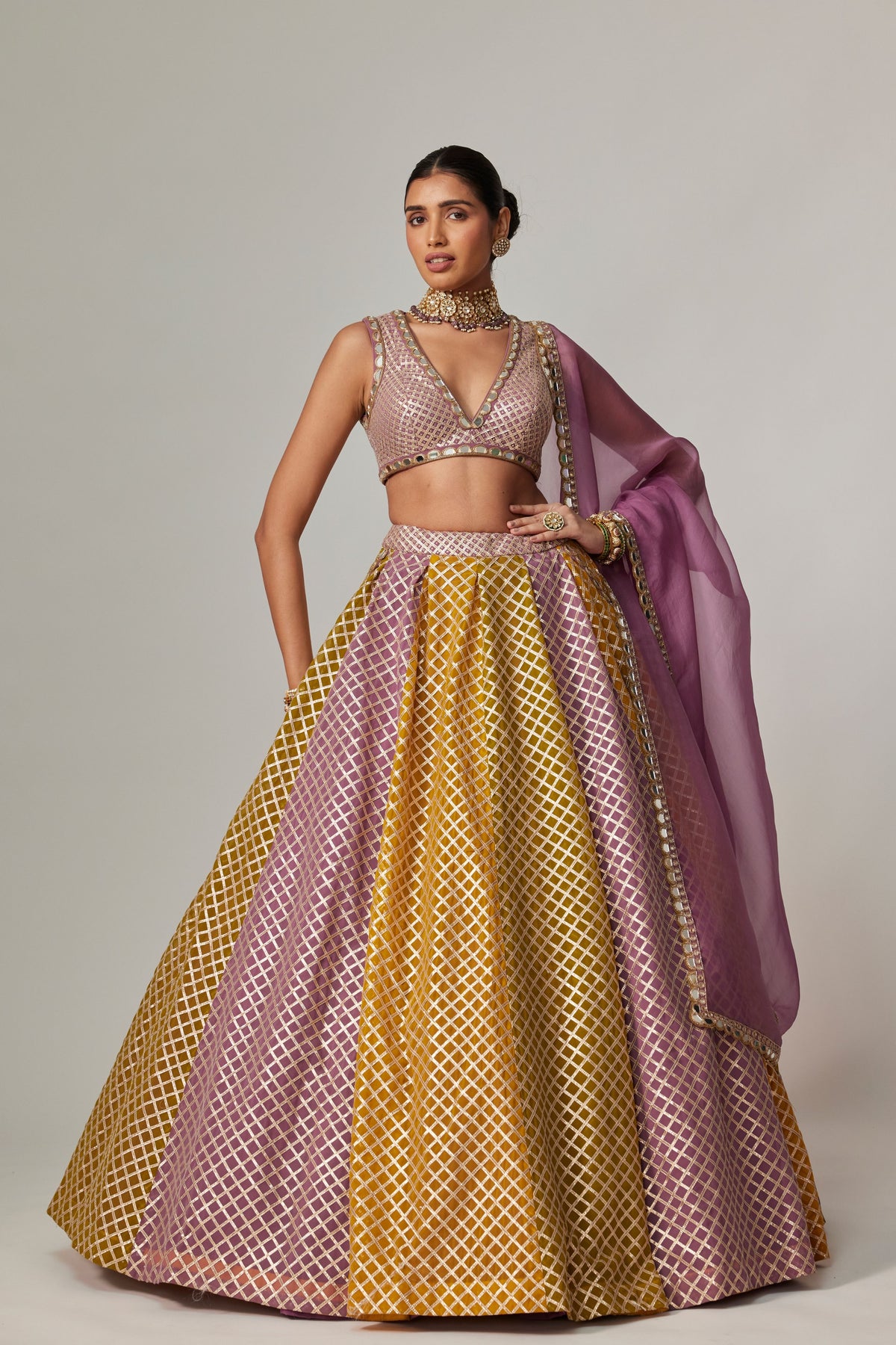 Mustard Multicolor Lehenga Set
