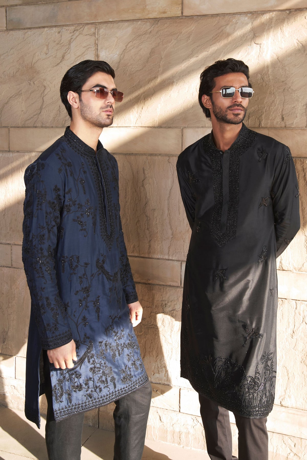 Black Flying Bird Kurta