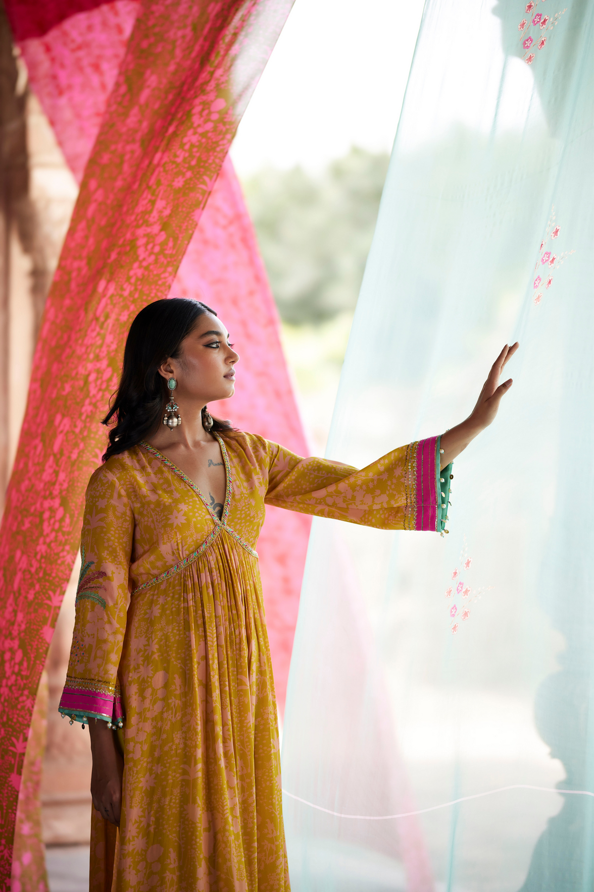 Nadira Yellow Bell Sleeve Kurta Set